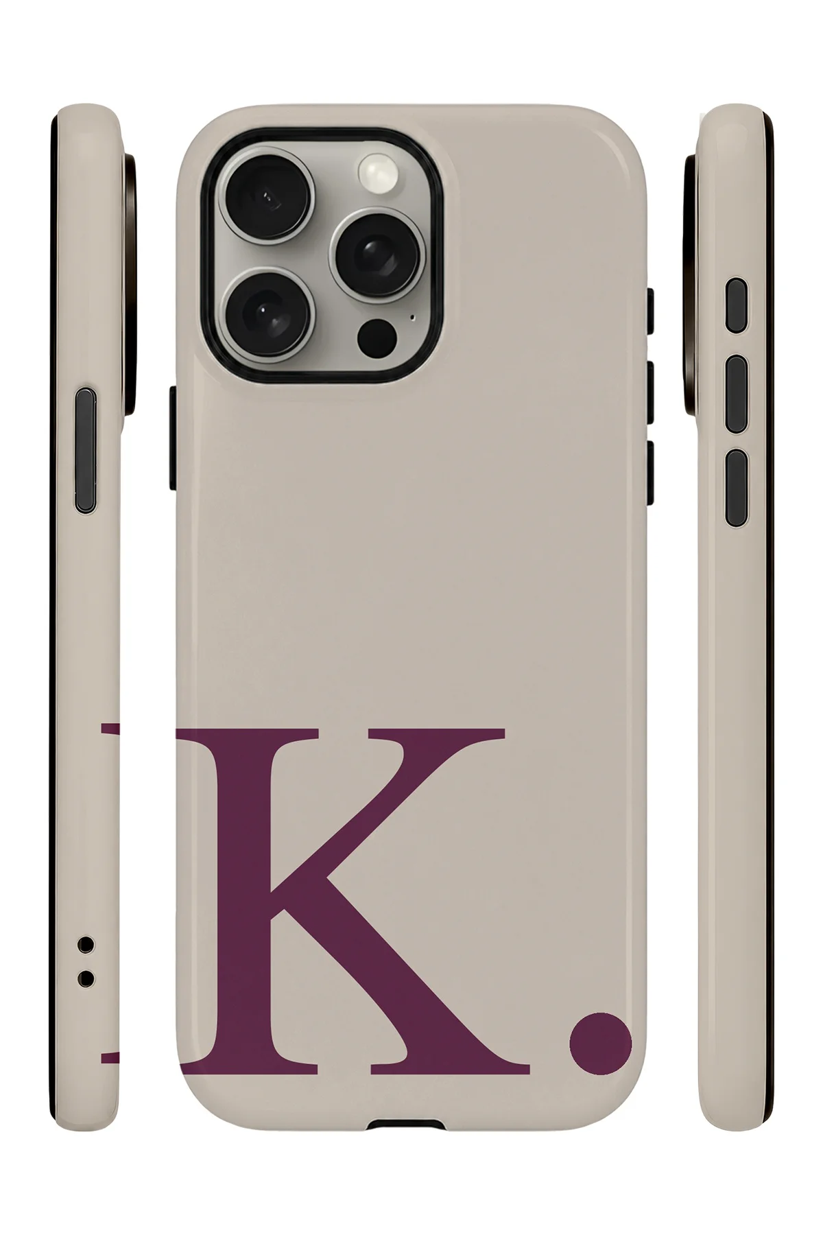 iPhone 15 Pro Max Vorian Çift Katmanlı Korumalı Kılıf Greige Wine K