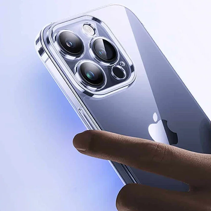 iPhone 15 Pro Schott Serisi Şeffaf Silikon Kılıf + Temperli Ekran Koruyucu - Tam Koruma ve Şeffaf Tasarım