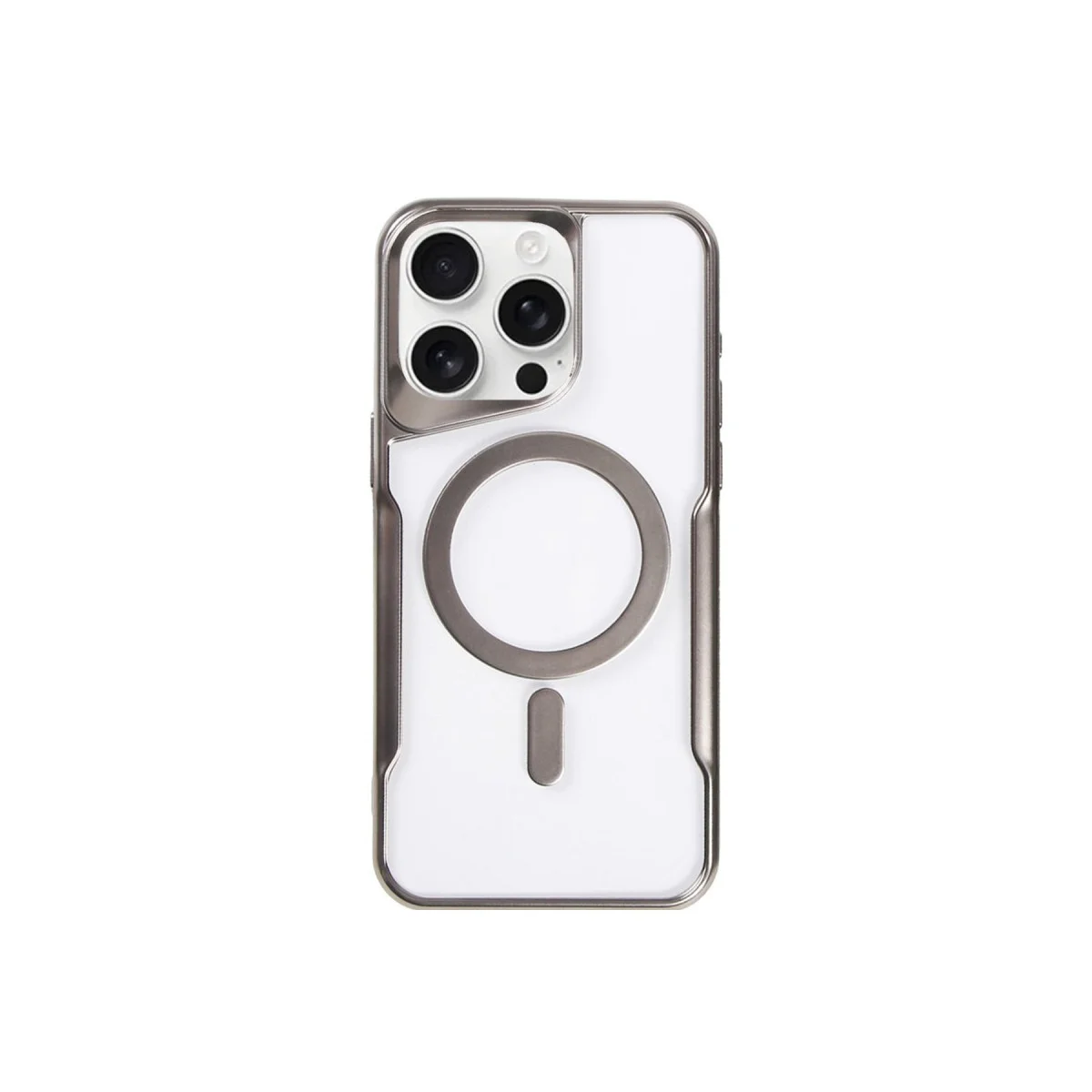 iPhone 15 Pro Silikon Kılıf - Magsafe Uyumlu Titan Gri Kapak