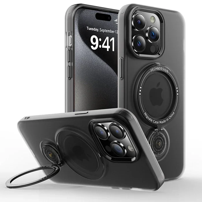 iPhone 15 Pro Silikon Kılıf MagSafe Uyumlu Standlı Manyetik