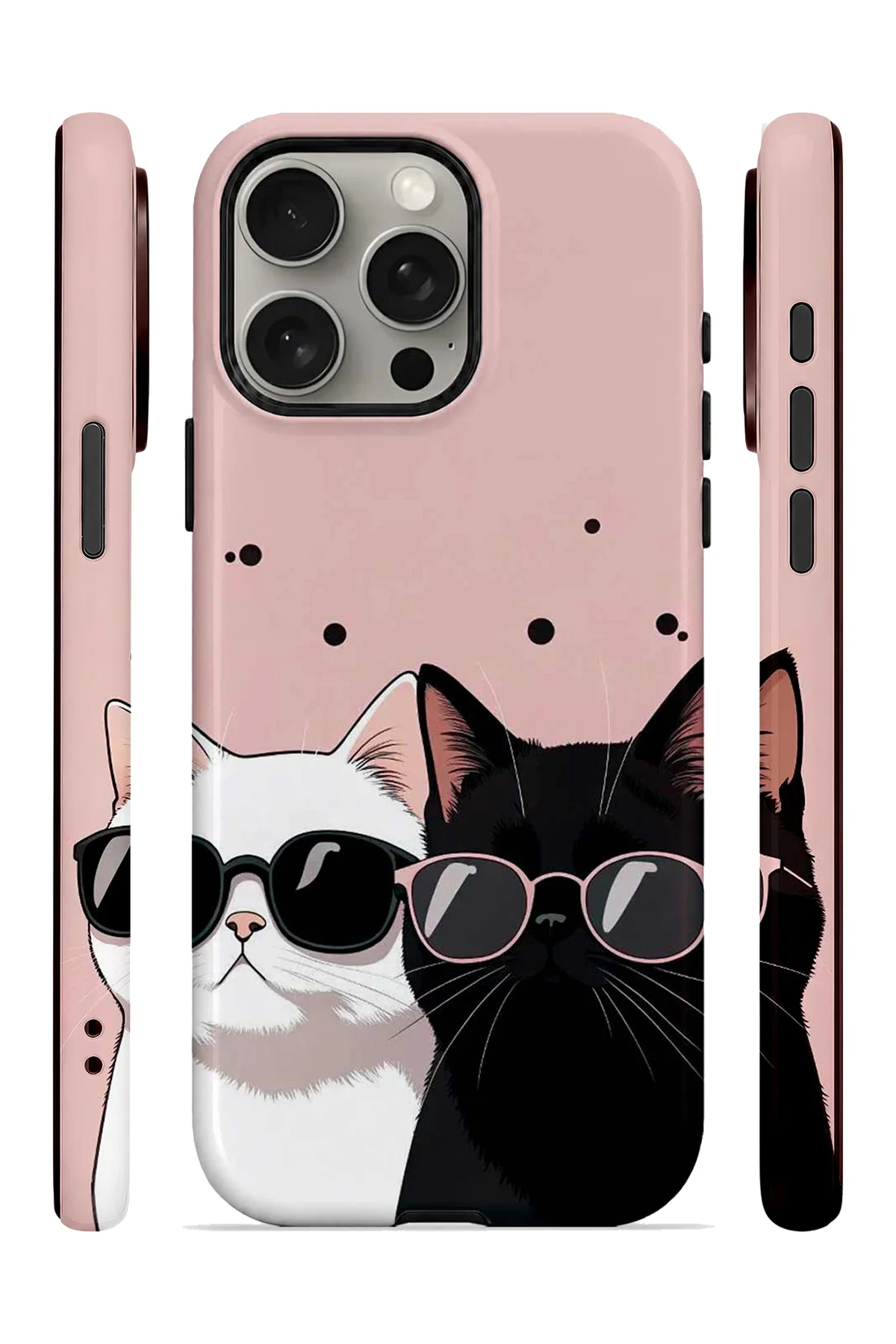 iPhone 15 Pro Vorian Çift Katmanlı Havalı Kedili Kılıf - Görsel 3