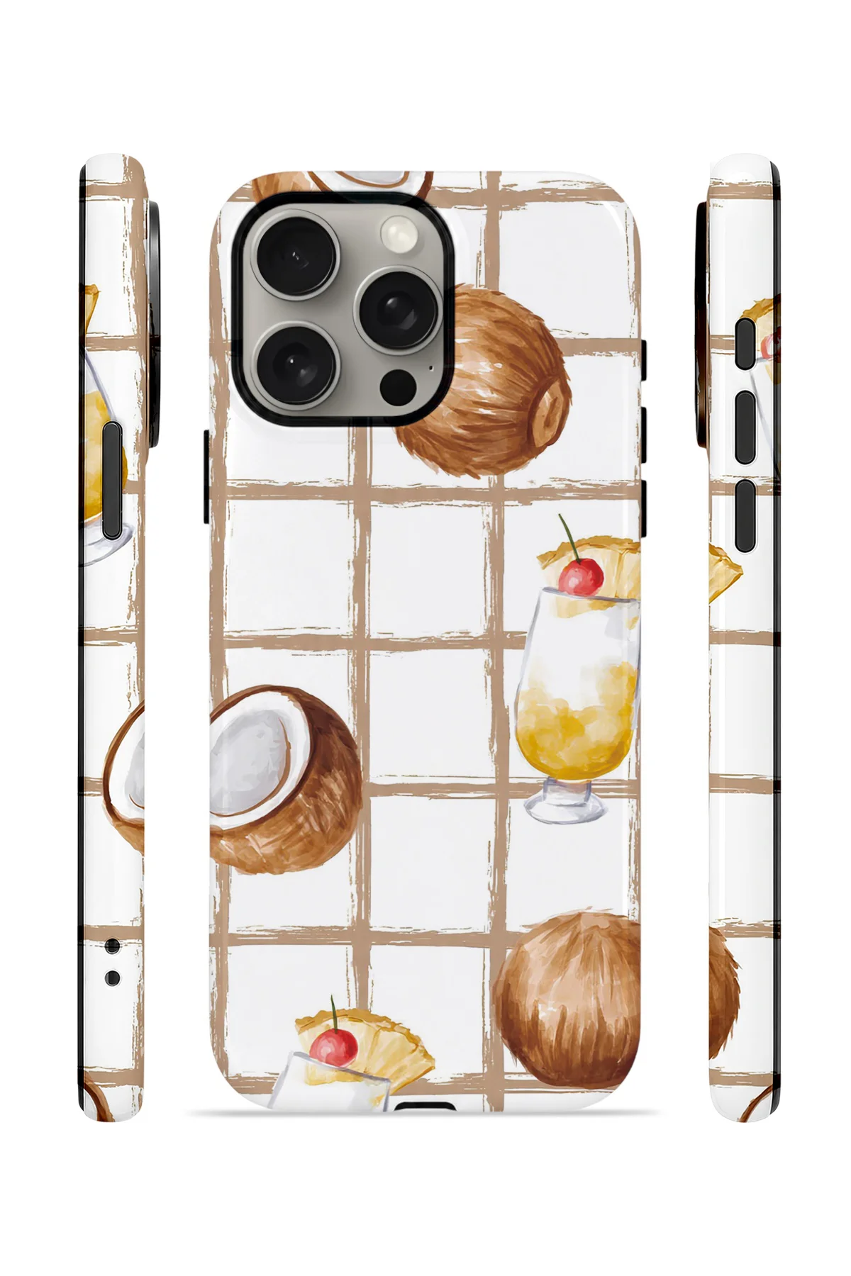 iPhone 15 Pro Vorian Çift Katmanlı Kılıf Coconut Cabana