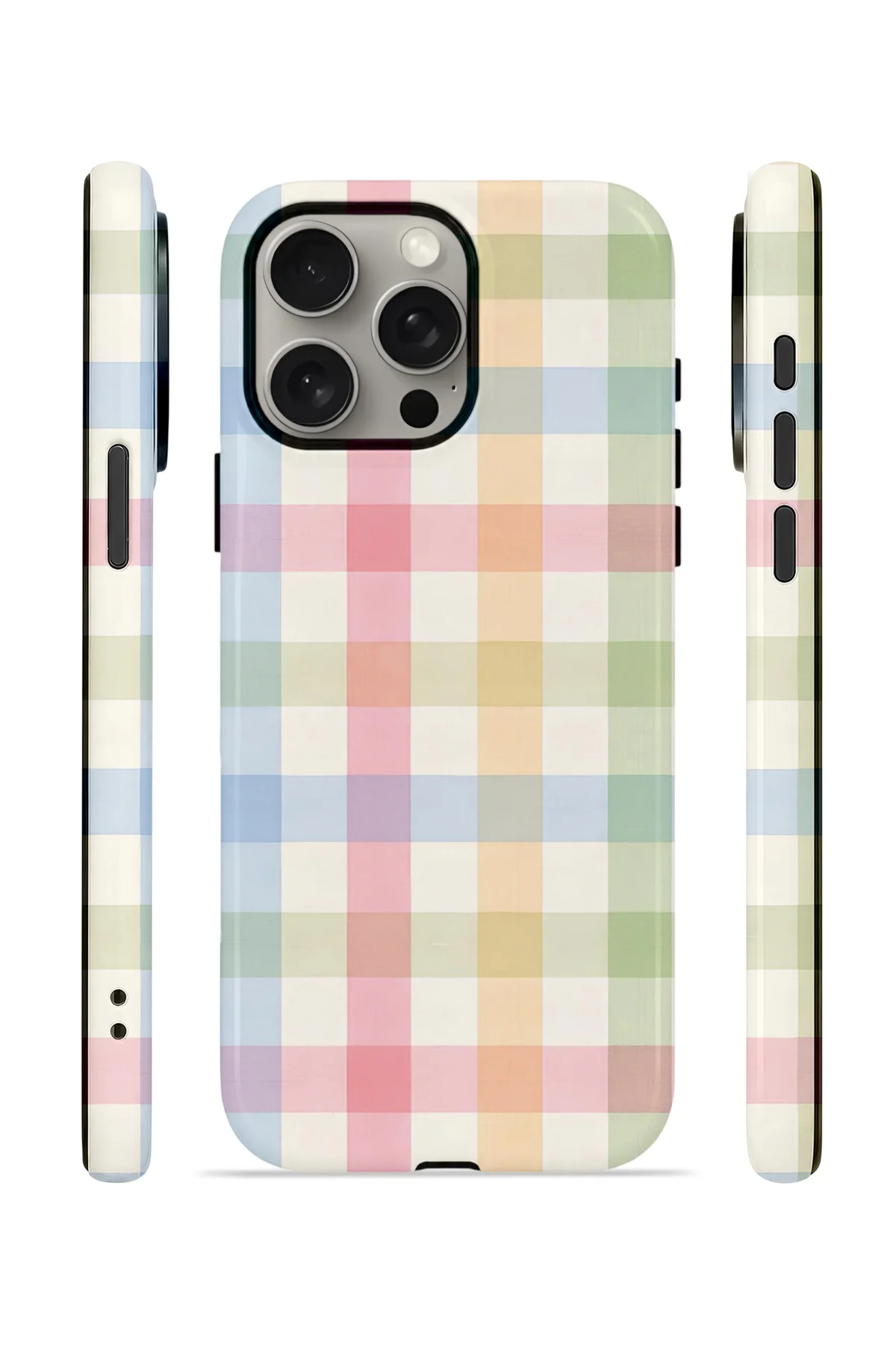 iPhone 15 Pro Vorian Çift Katmanlı Kılıf Pastel Gingham Fiyatı, Yorumları ve Özellikleri