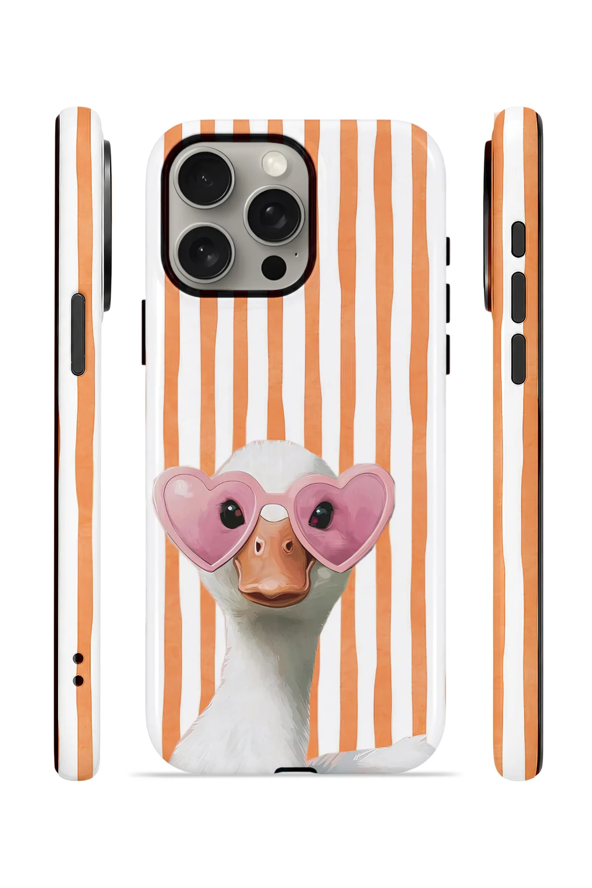 iPhone 15 Pro Vorian Yough Magsafe Kılıf Heart Glasses Goose