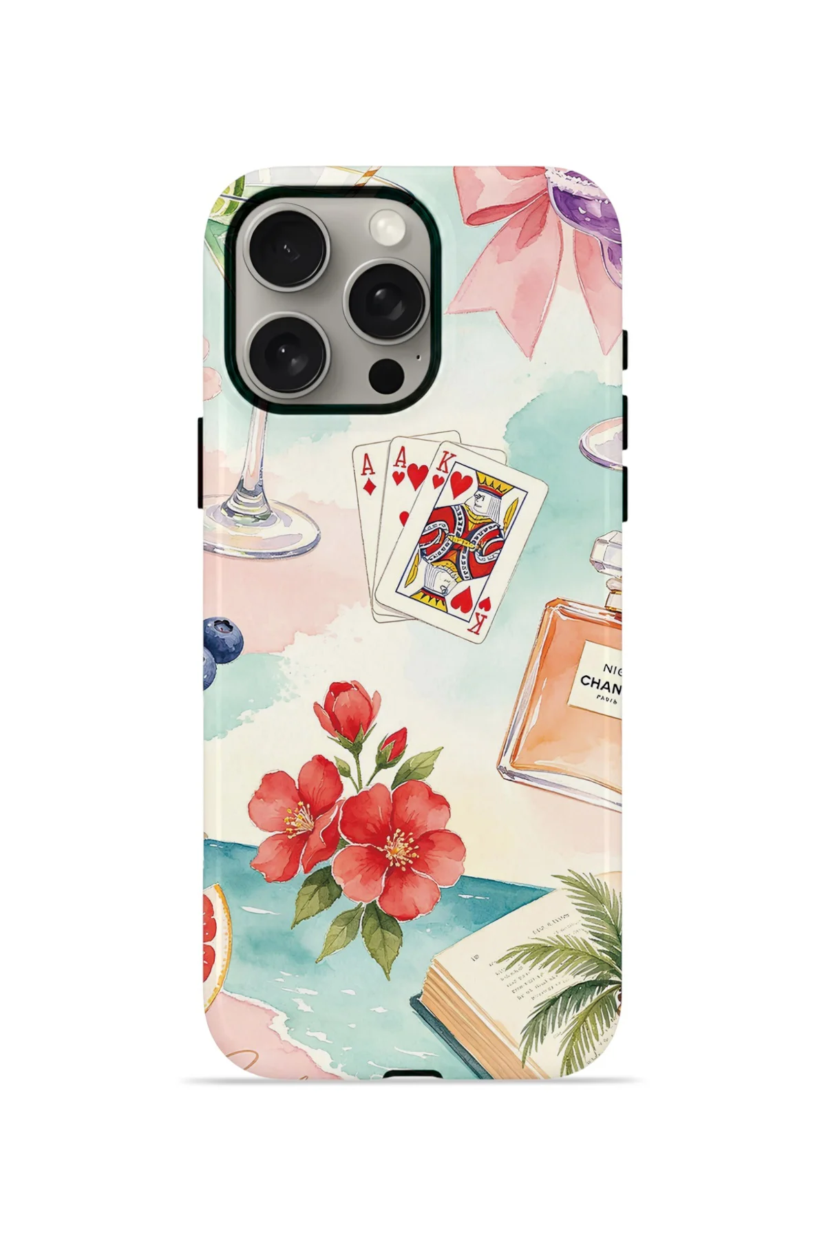 iPhone 15 Pro Vorian Çift Katmanlı Kılıf Mediterranean Holiday Collage