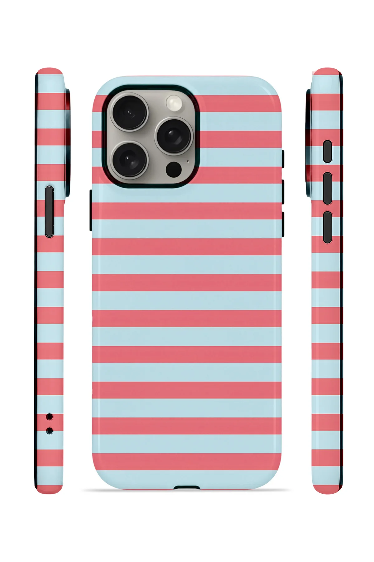 iPhone 15 Pro Vorian Çift Katmanlı MagSafe Kılıf Candy Horizon Stripe