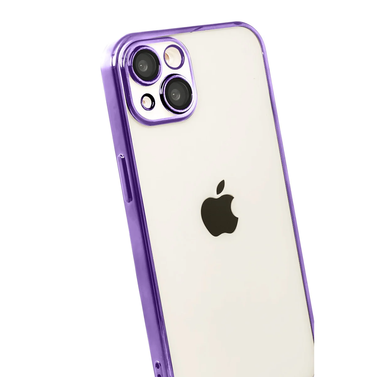 iPhone 15 Razer Lensli Silikon Kılıf - Mor (Estetik ve Güçlü Korumalı)