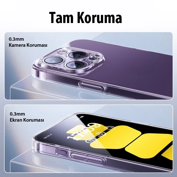 iPhone 15 Şeffef Sararmaz 0,8 mm 15 g Ultra HD KLPak