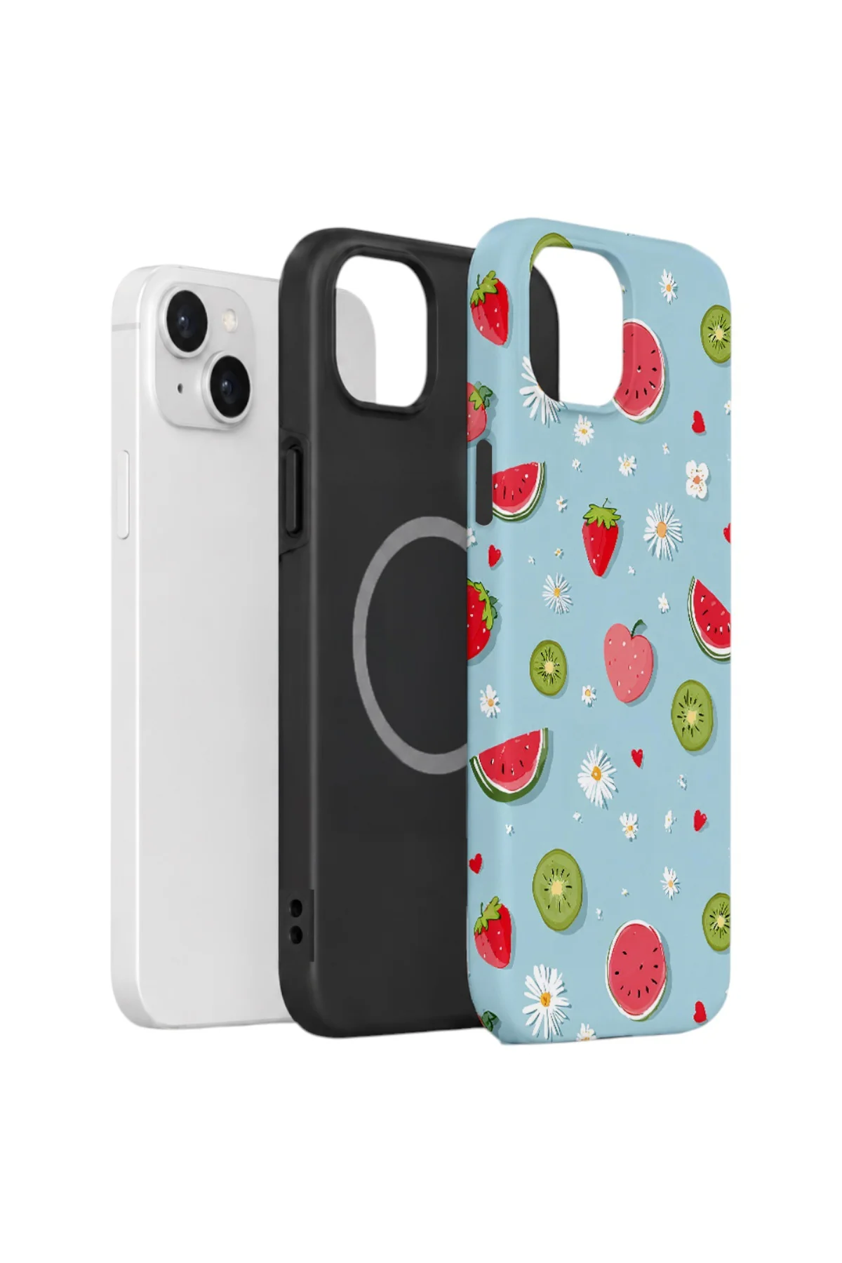 iPhone 15 Vorian Çift Katmanlı MagSafe Kılıf Fruit Confetti Sky