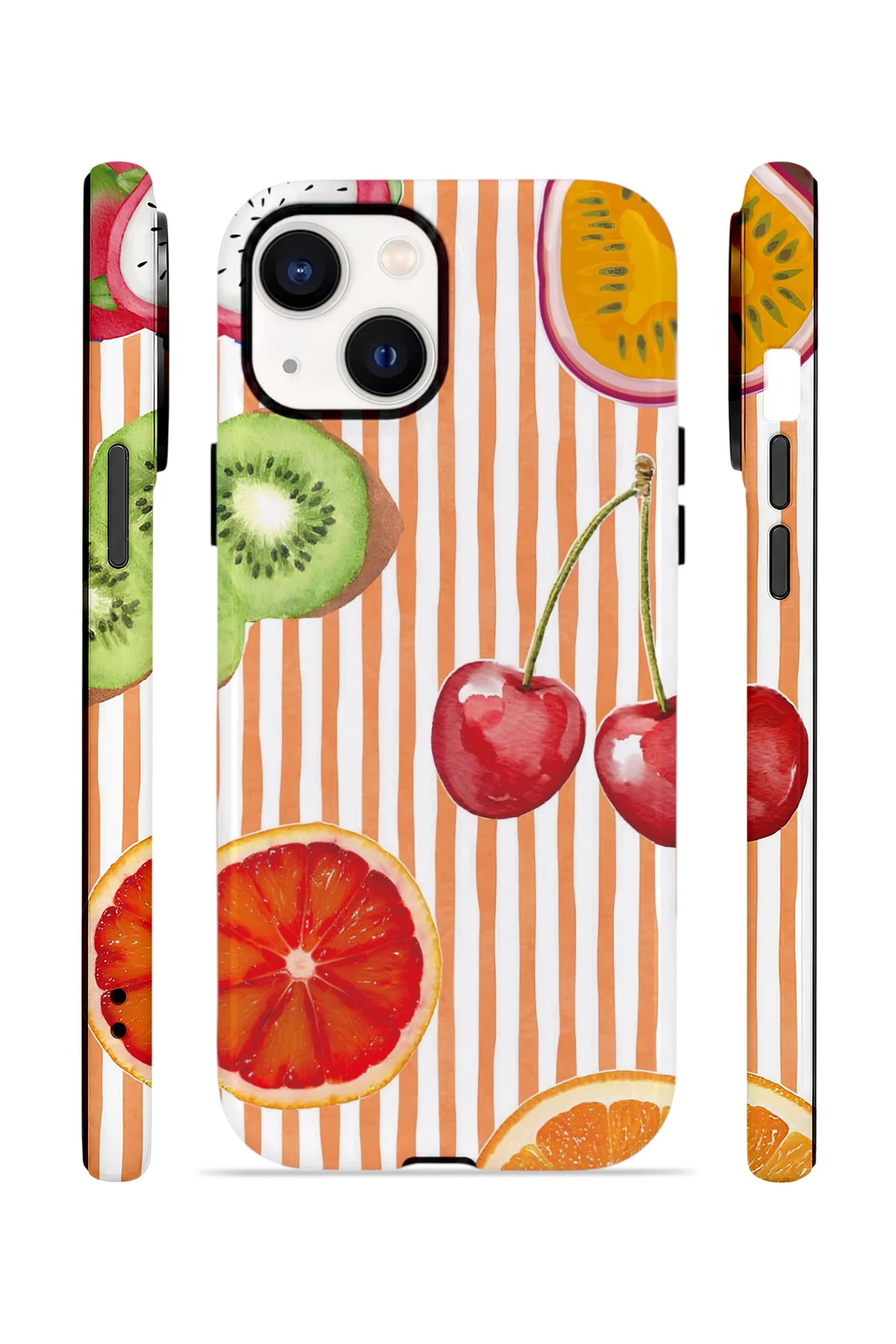 iPhone 15 Vorian Çift Katmanlı Kılıf Tutti Frutti Stripe