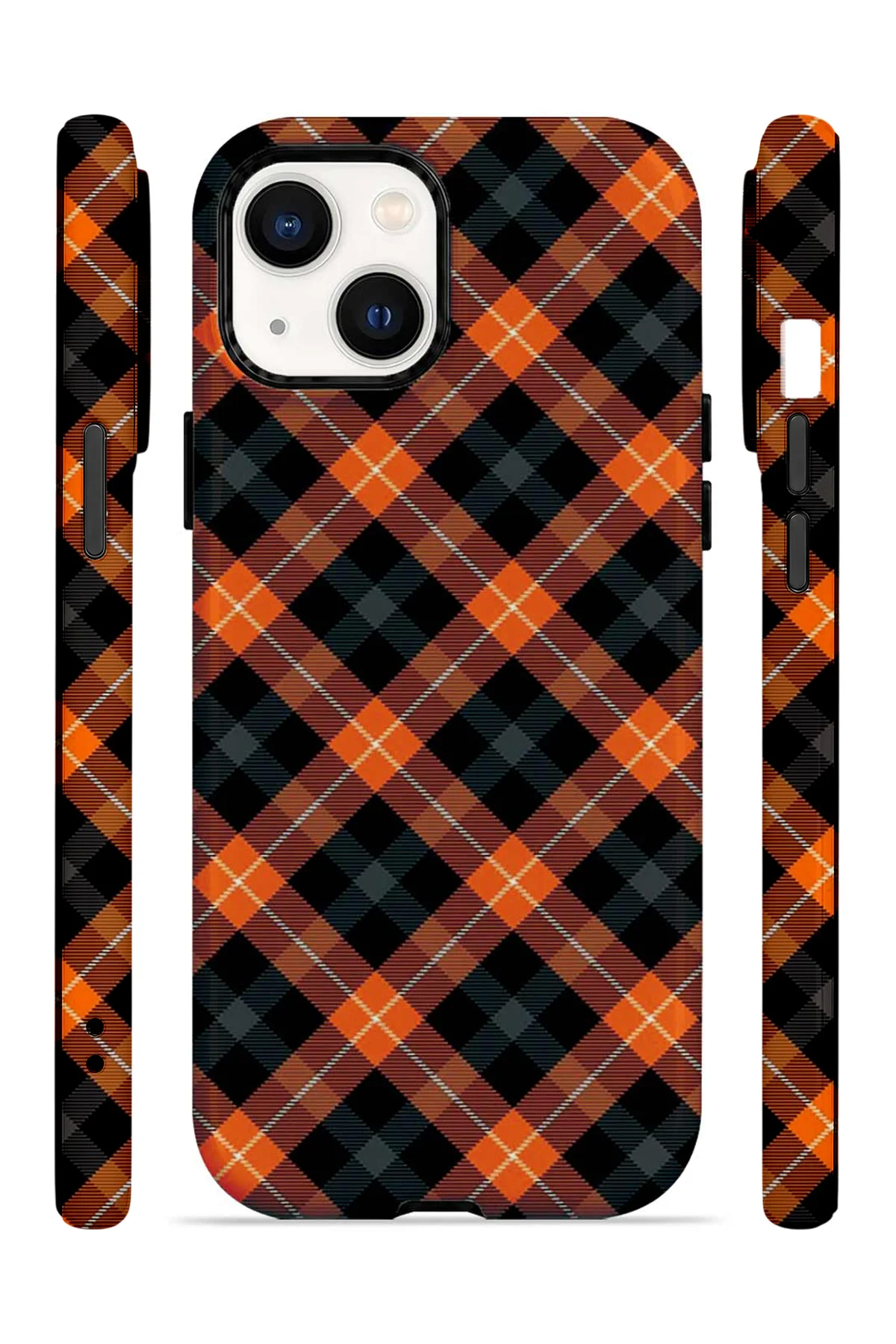 iPhone 15 Vorian Çift Katmanlı Pumpkin Plaid Kılıf - Görsel 3