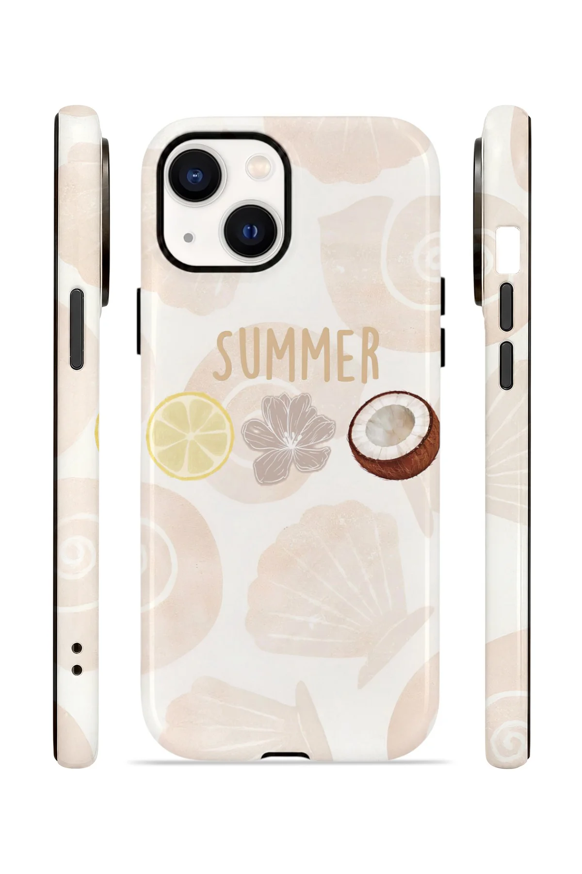 iPhone 15 Vorian Çift Katmanlı MagSafe Kılıf Coconut Summer Notes