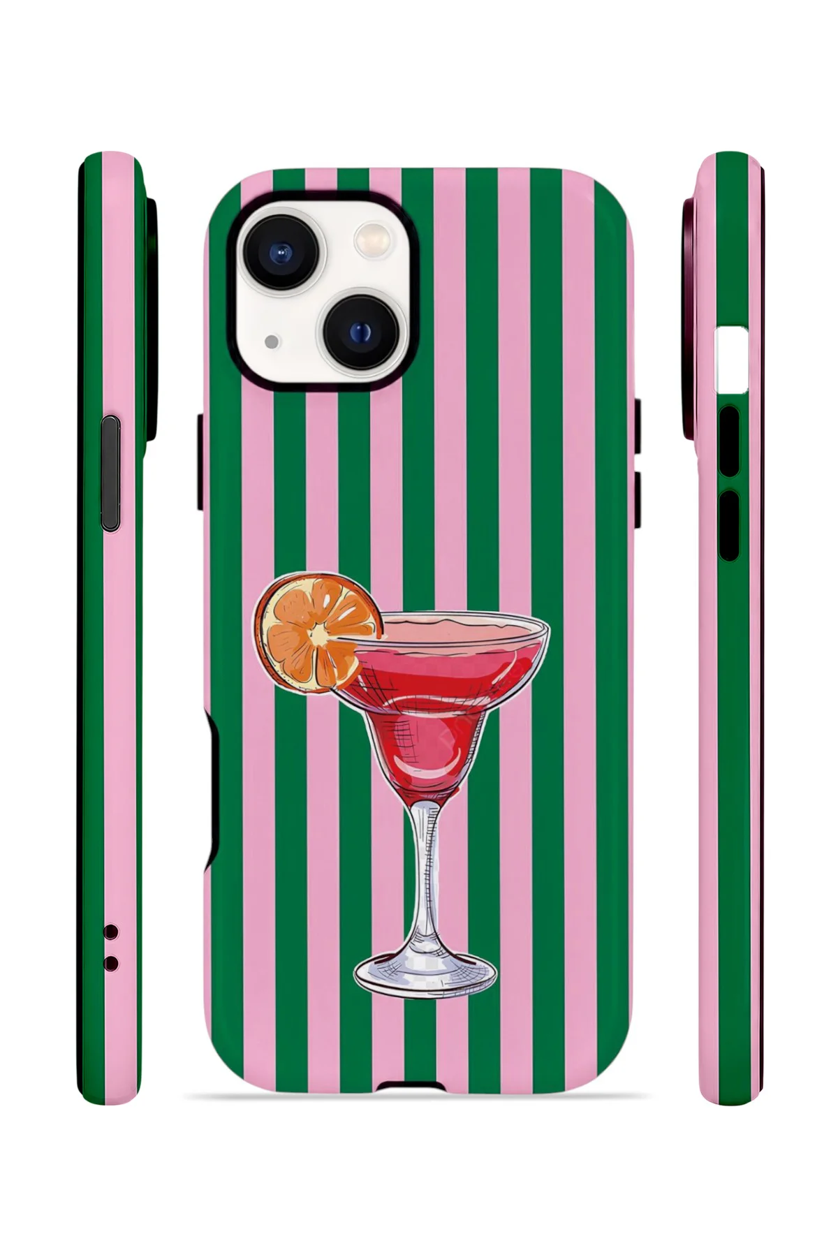 iPhone 15 Vorian Çift Katmanlı MagSafe Kılıf Pink Citrus Cocktail