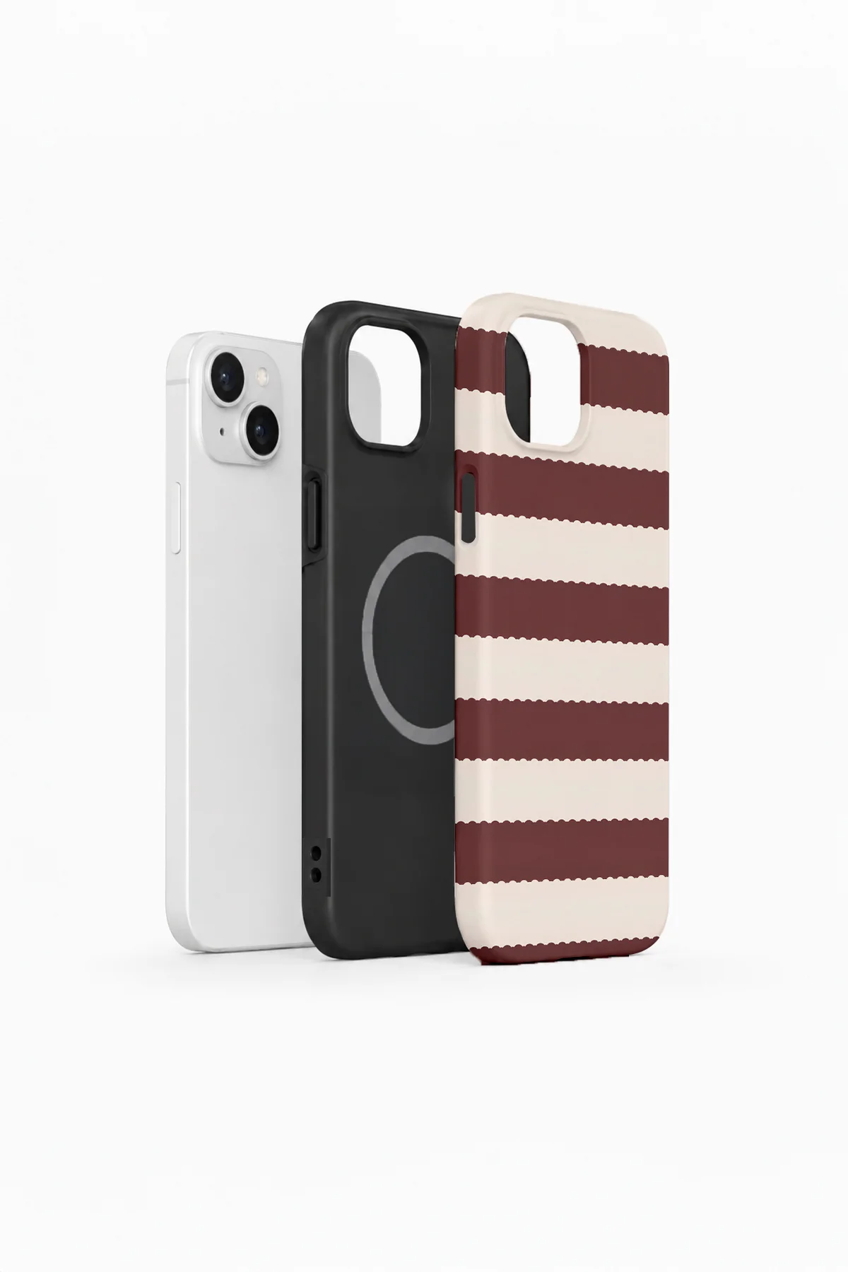 iPhone 15 Vorian Çift Katmanlı MagSafe Kılıf Plum Cream Stripe iPhone 15 Vorian Çift Katmanlı MagSafe Kılıf Plum Cream Stripe