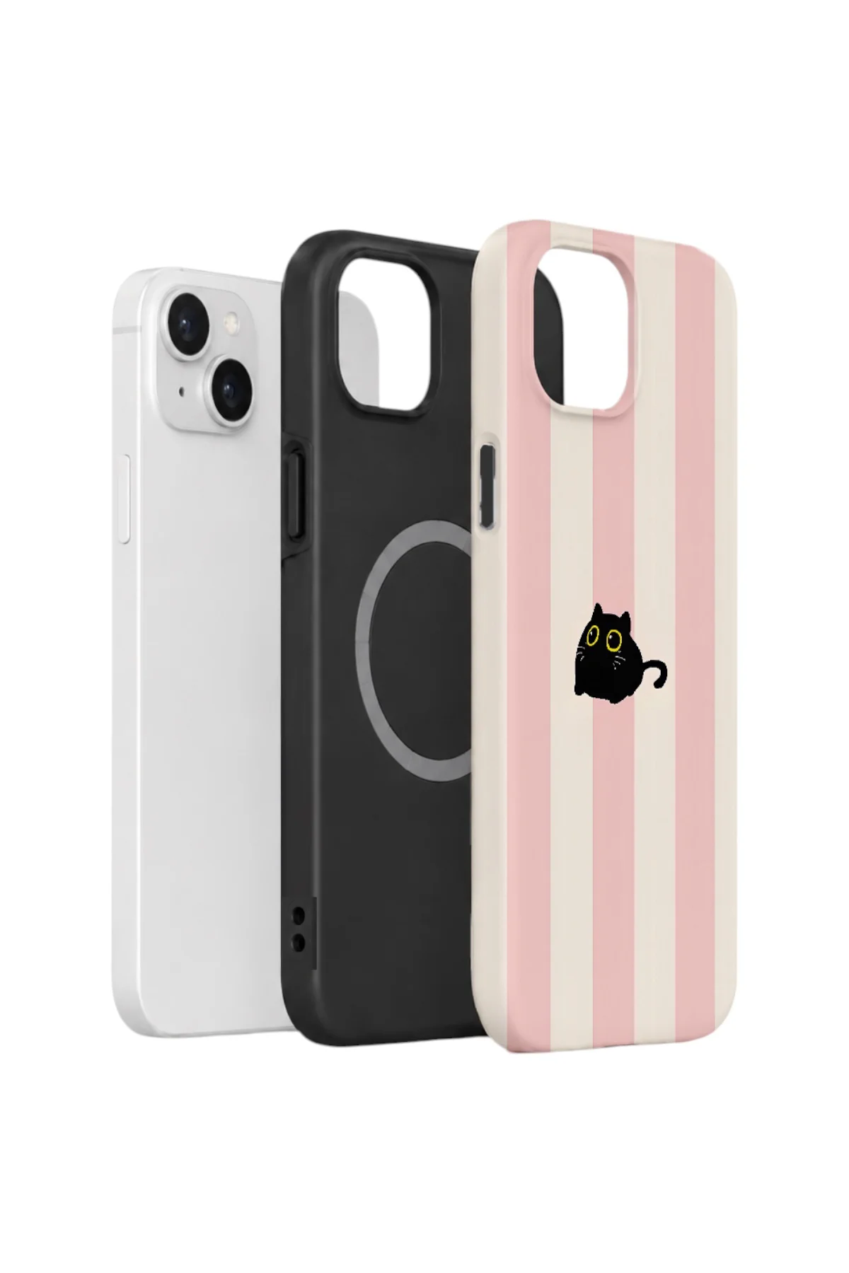 iPhone 15 Vorian Yough Magsafe Kılıf Midnight Cat Stripe