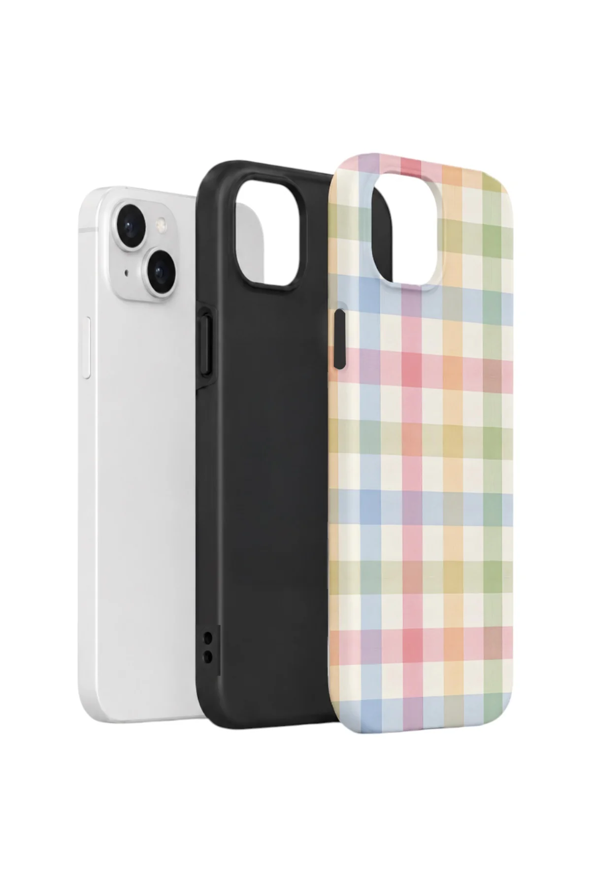 iPhone 15 Vorian Yough Kılıf Pastel Gingham