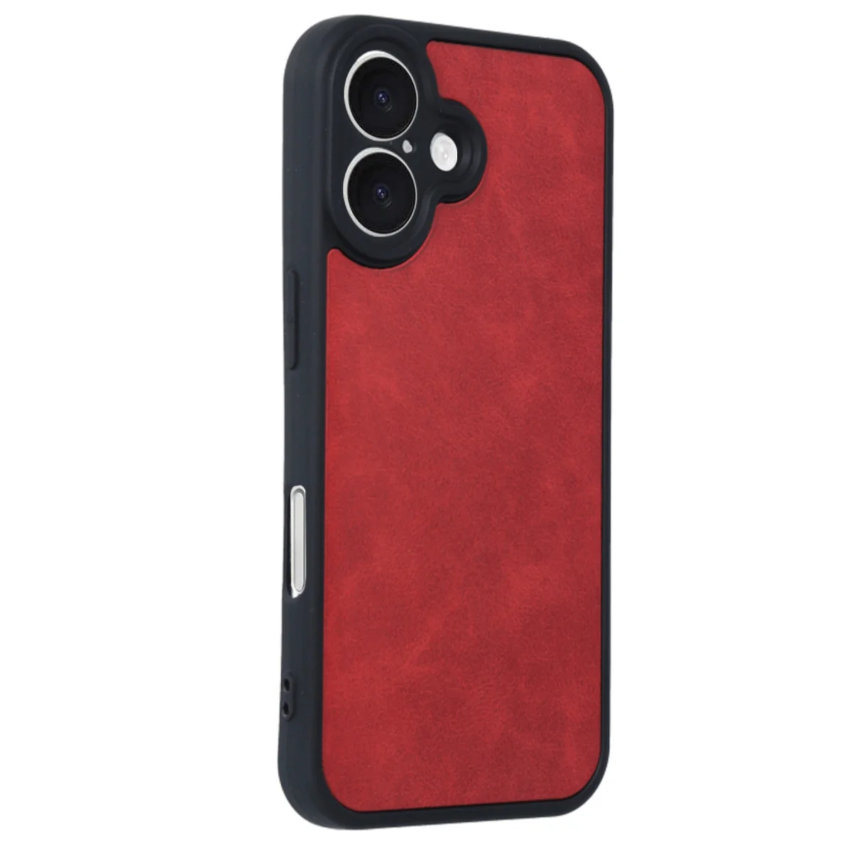 iPhone 16 Aras Deri Kapak Kırmızı - Premium Deri Dokusu ve 360° Koruma