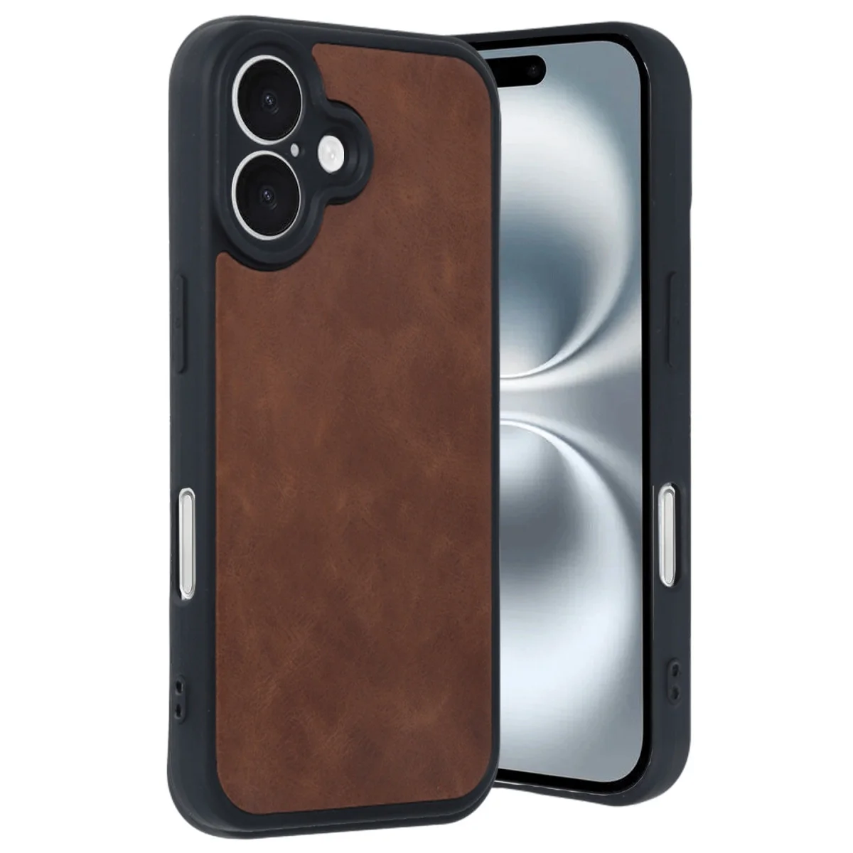 iPhone 16 Deri Kılıf - Taba (Aras Serisi, Premium Arka Yüzey, 360° Koruma)