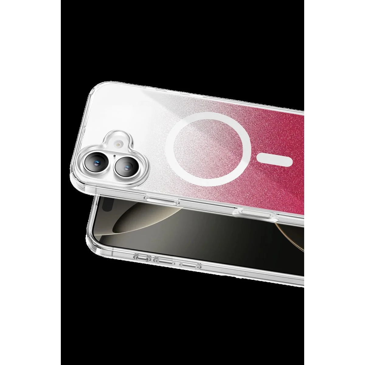 iPhone 16 ile Uyumlu Sora Simli MagSafe Kılıf - Kırmızı | Kristal Şeffaf & Parmak İzi Bırakmaz Fiyatı, Yorumları ve Özellikleri