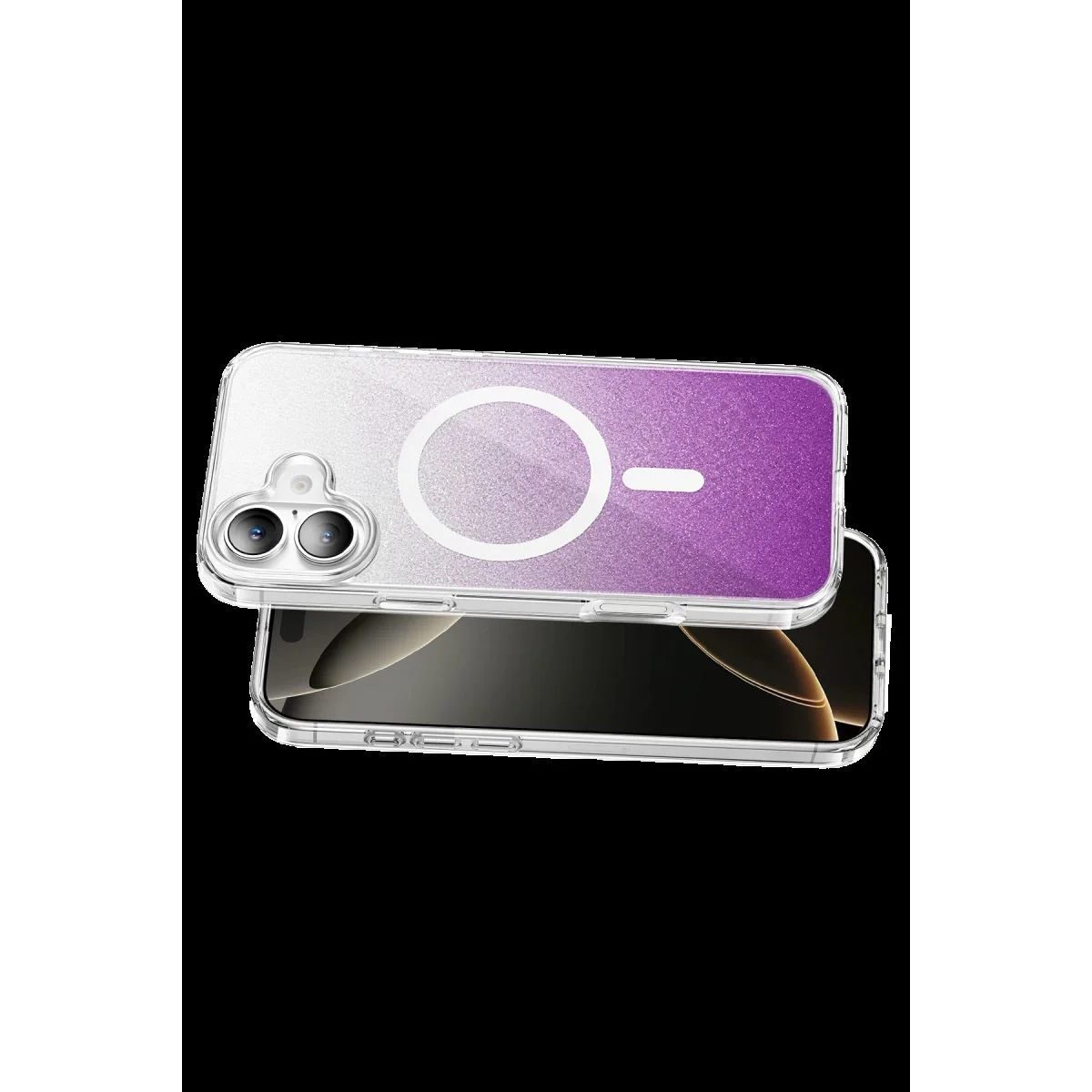 iPhone 16 ile Uyumlu Mor MagSafe Şeffaf Kılıf - Sora Serisi iPhone 16 ile Uyumlu Mor MagSafe Şeffaf Kılıf - Sora Serisi