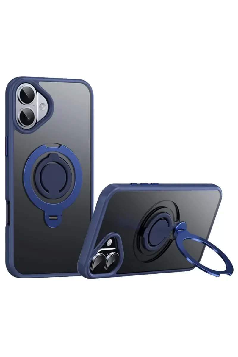 iPhone 16 ile Uyumlu Avatar 360 Dönen Magsafe Kapak - Lacivert