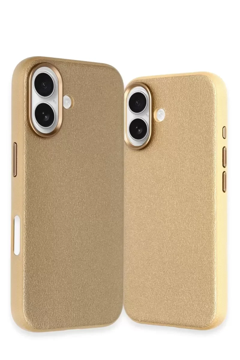 iPhone 16 ile Uyumlu Wonder Deri Magsafe Kapak - Bronz Renk
