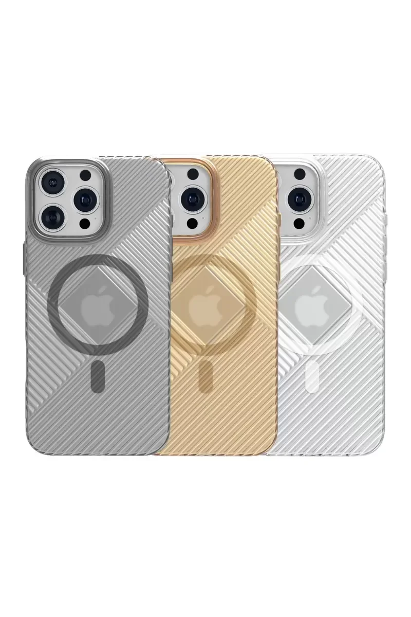 iPhone 16 ile Uyumlu Stella PC Sert MagSafe Kılıf - Gold