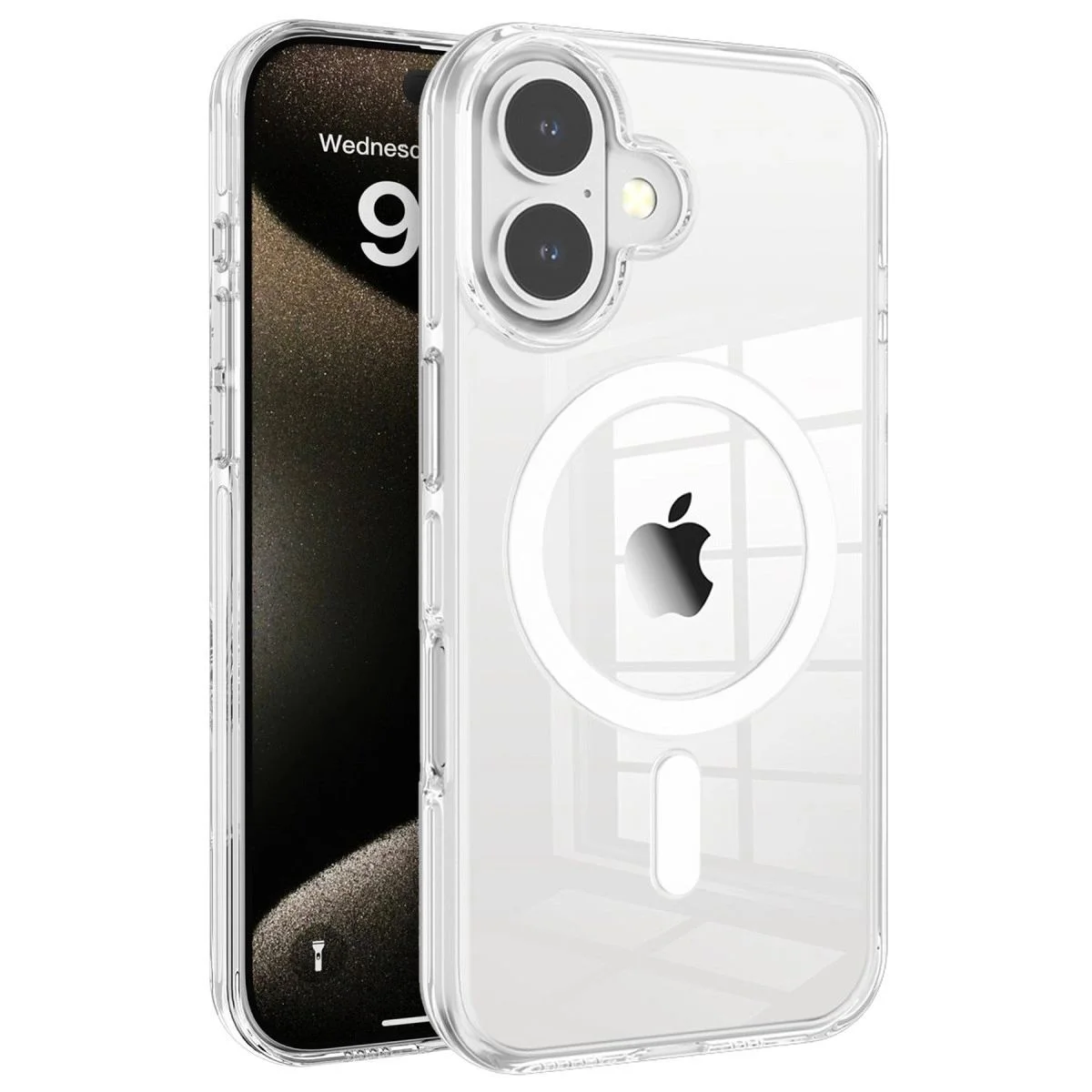 iPhone 16 ile Uyumlu Gleam Şeffaf MagSafe Kılıf - Sert PC Koruma