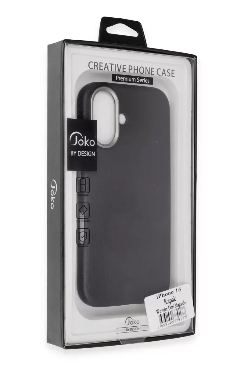 iPhone 16 ile Uyumlu Wonder Deri Magsafe Kapak - Titan Gri