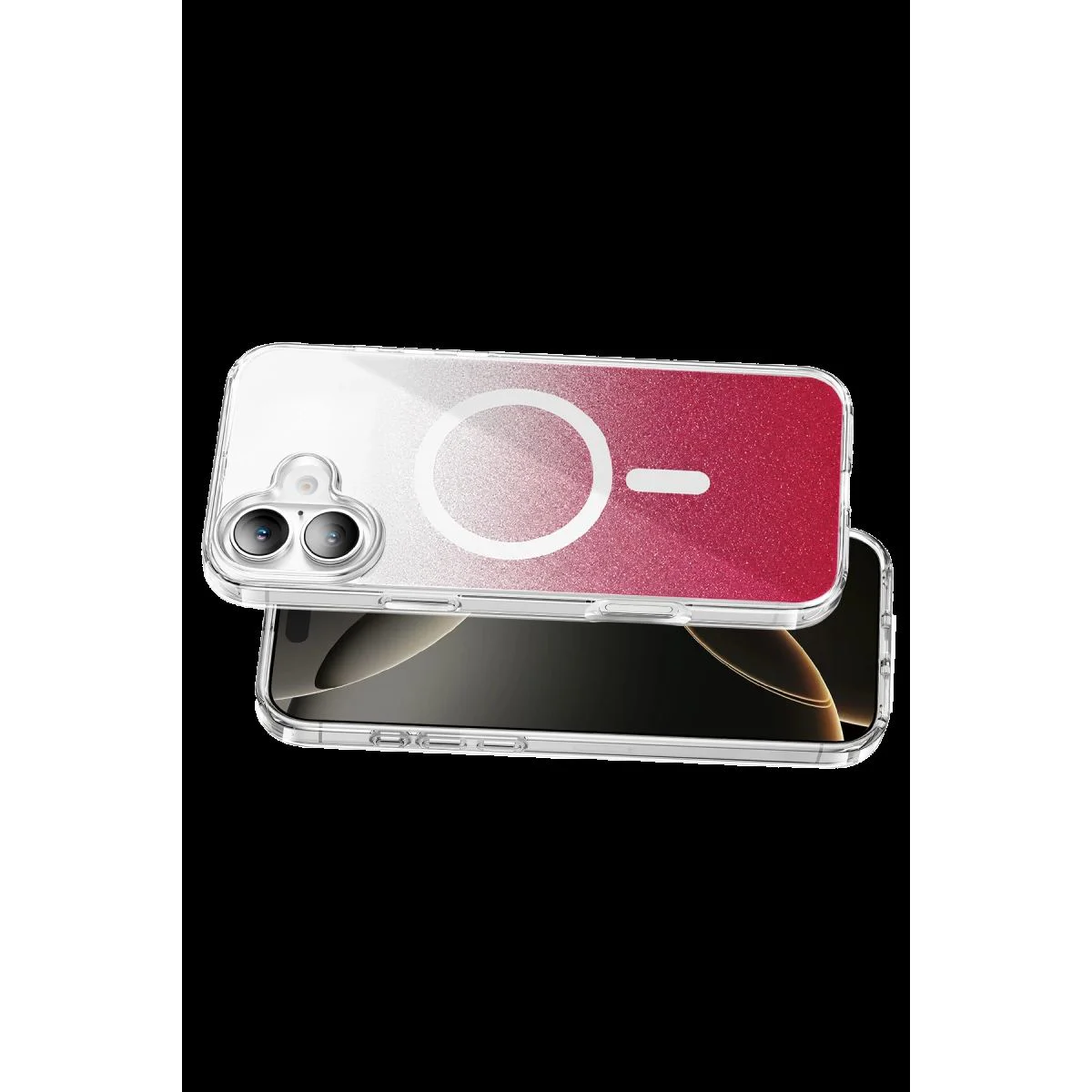 iPhone 16 ile Uyumlu Sora Simli MagSafe Kılıf - Kırmızı | Kristal Şeffaf & Parmak İzi Bırakmaz Fiyatı, Yorumları ve Özellikleri