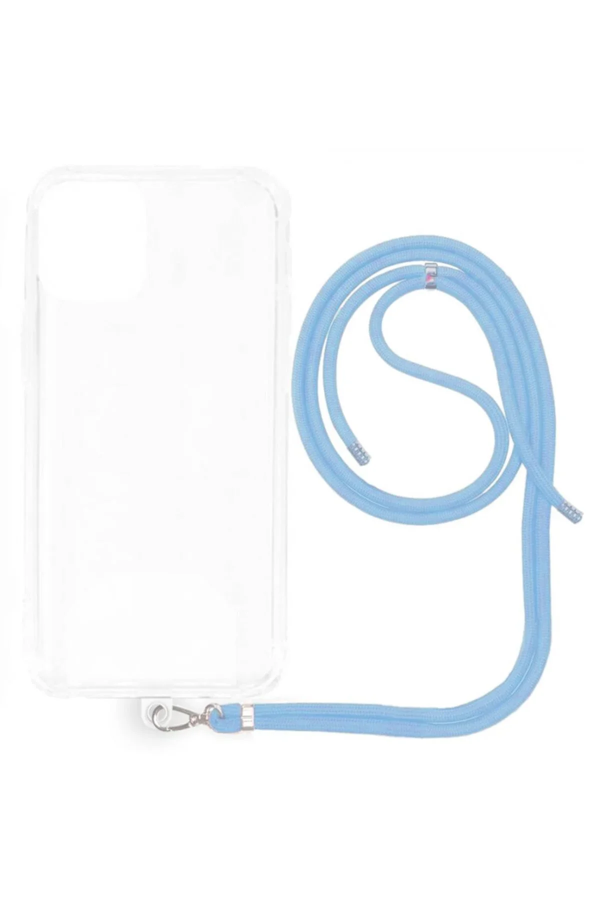 iPhone 16 İp Askılı Şeffaf Silikon Kılıf Lacivert
