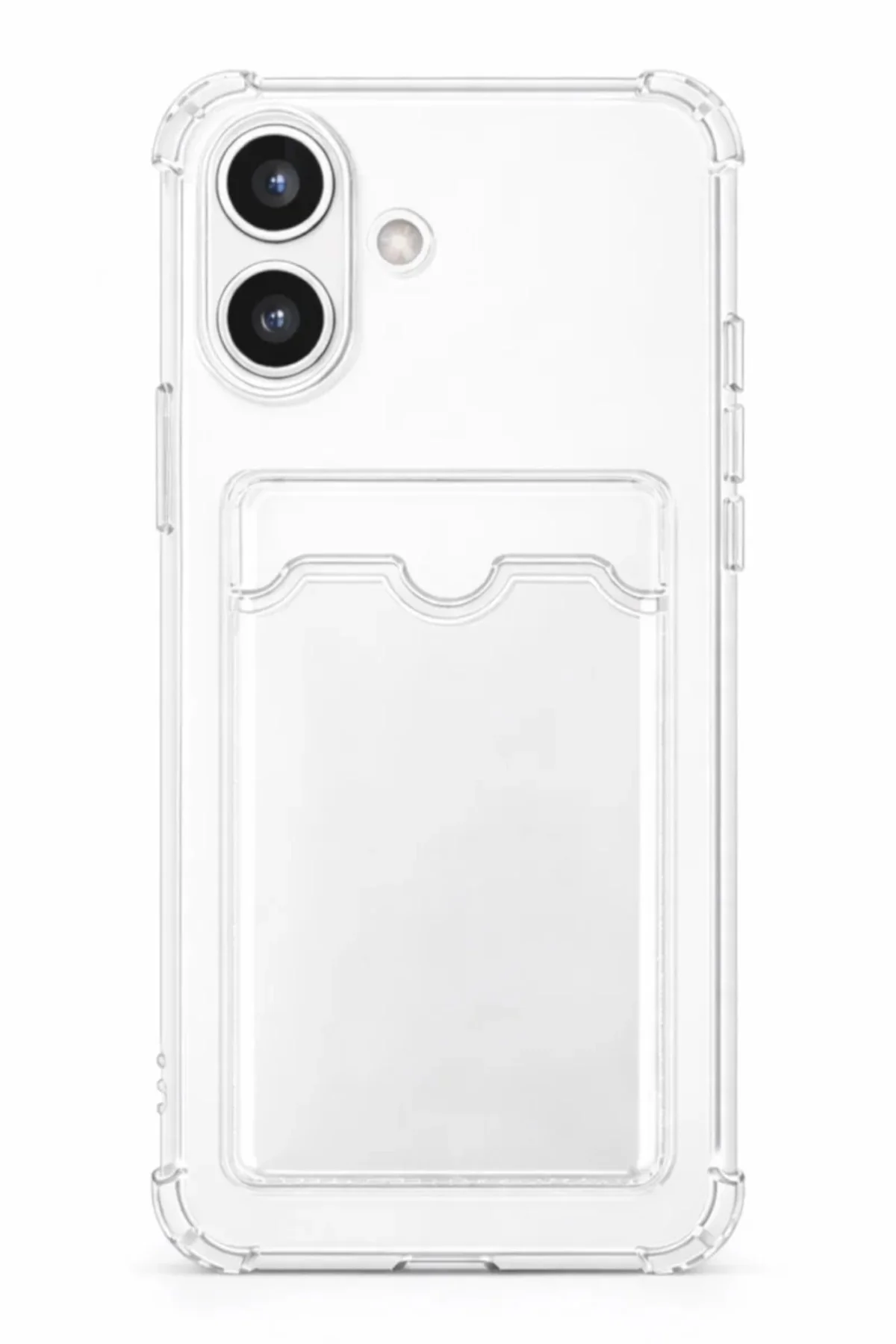 iPhone 16 Kartlıklı Antişok Kılıf Şeffaf