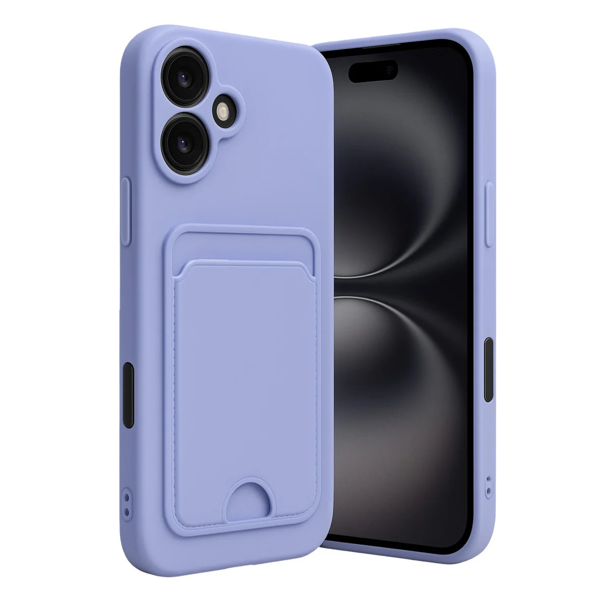 iPhone 16 Kelvin Kartlı Silikon Kılıf Lila - Premium Estetik ve Fonksiyonel Koruma