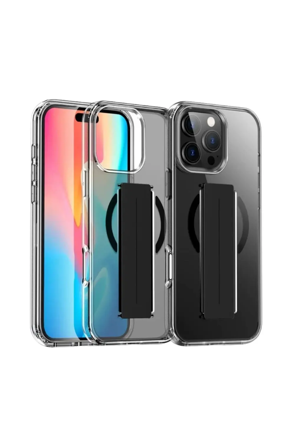 iPhone 16 Kılıf Alfa Magsafe Standlı Kapak - Siyah-(5796) iPhone 16 Kılıf Alfa Magsafe Standlı Kapak - Siyah-(5796)