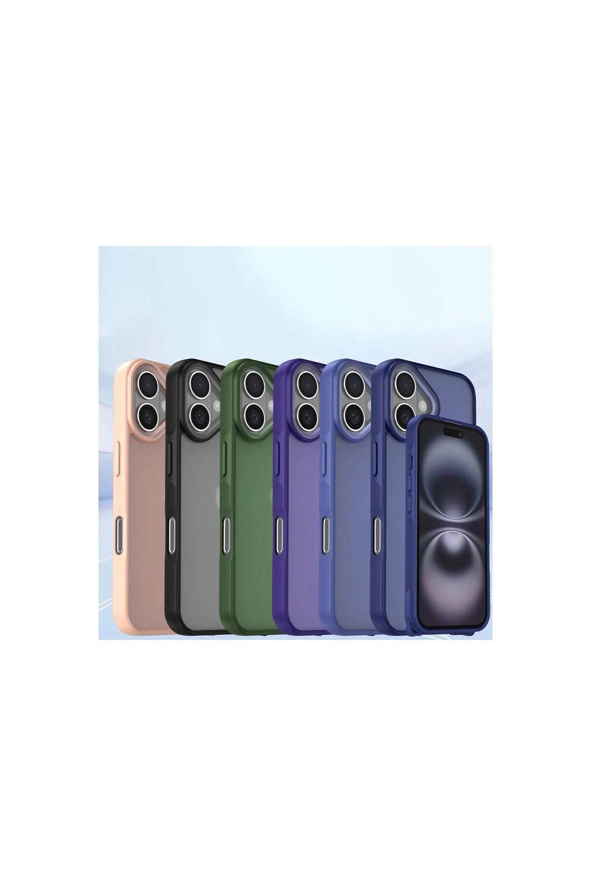 İphone 16 Kılıf Elegant Kapak - Lacivert
