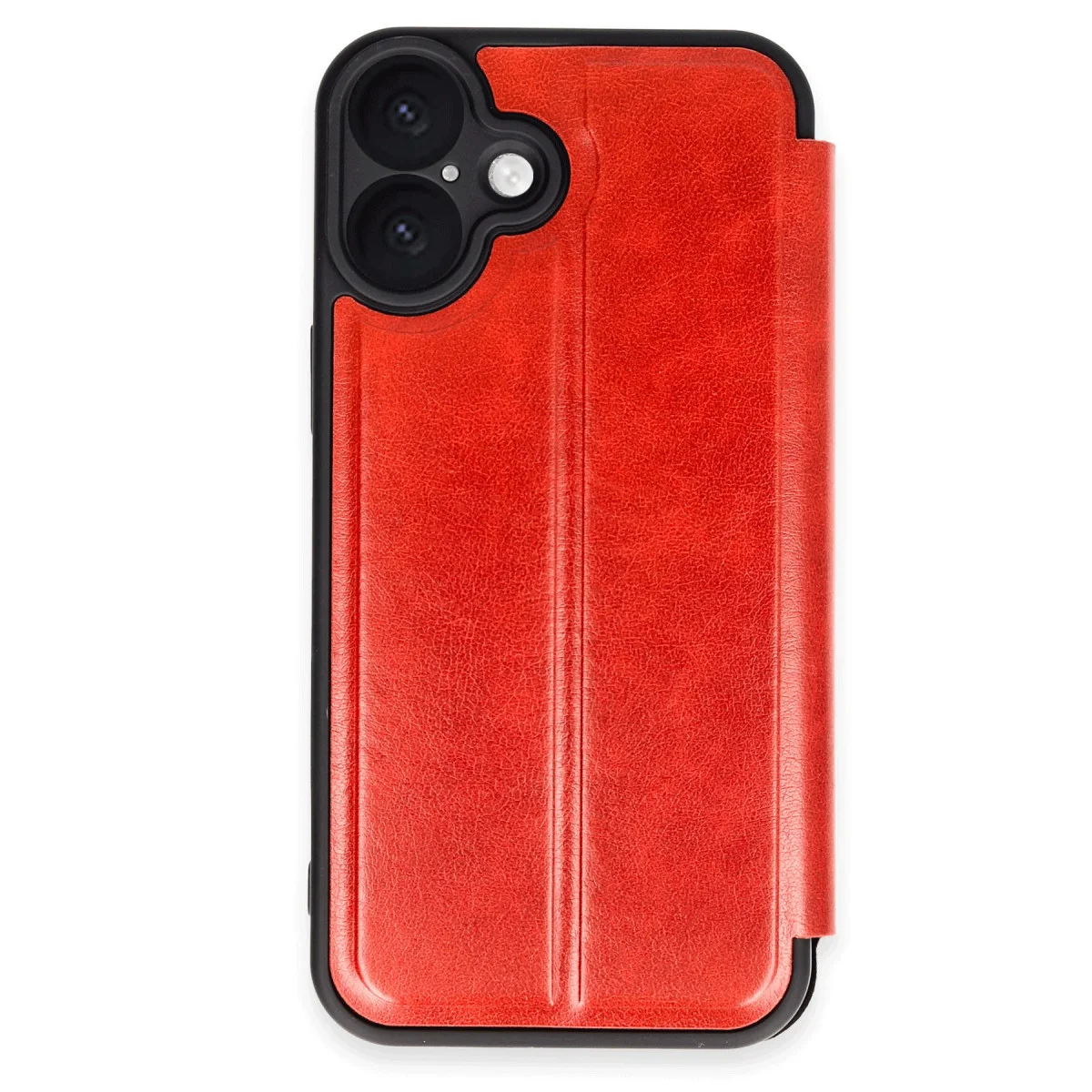 iPhone 16 Kılıf Flip Cover - Kırmızı Tasarım ve Detaylı Koruma