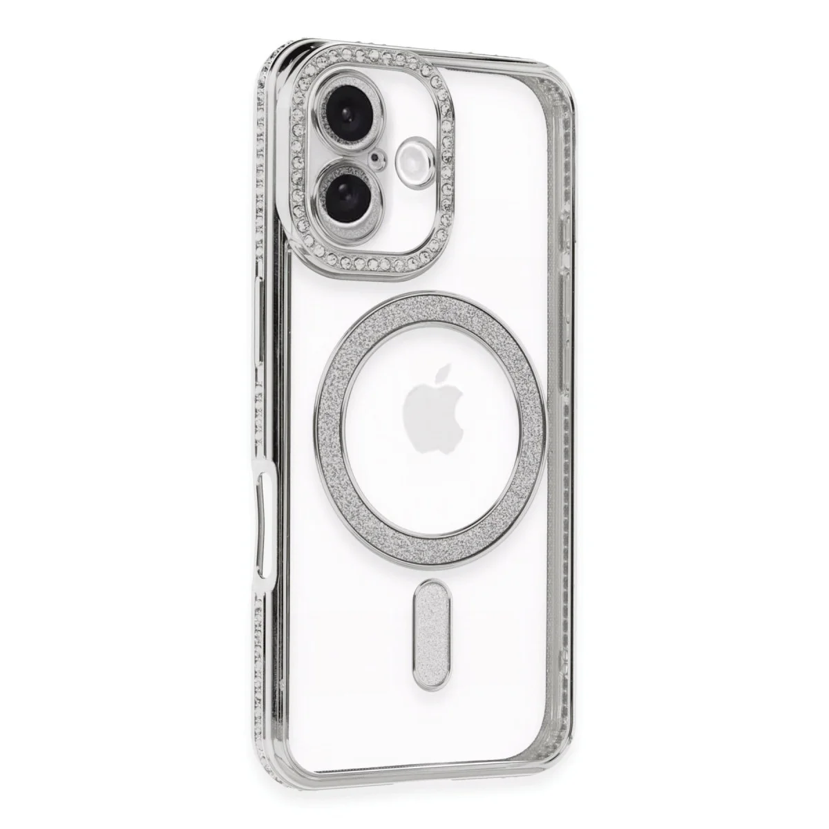 iPhone 16 Kılıf - Joke Simli Magneticsafe Gümüş | Stil ve Güvenlik Bir Arada