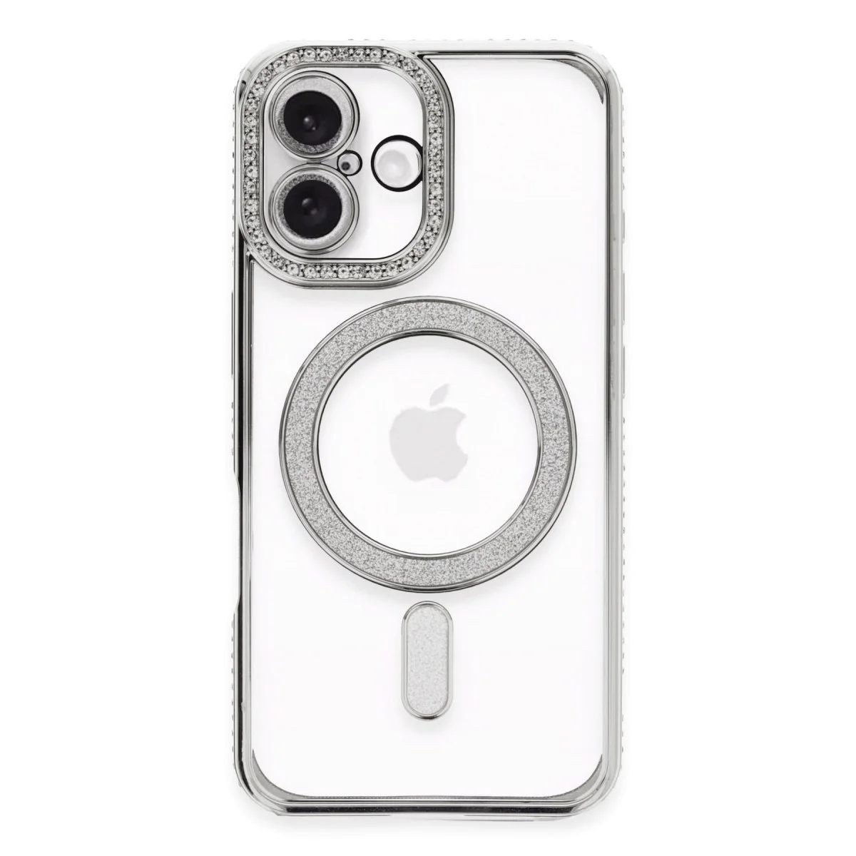iPhone 16 Kılıf - Joke Simli Magneticsafe Gümüş | Stil ve Güvenlik Bir Arada