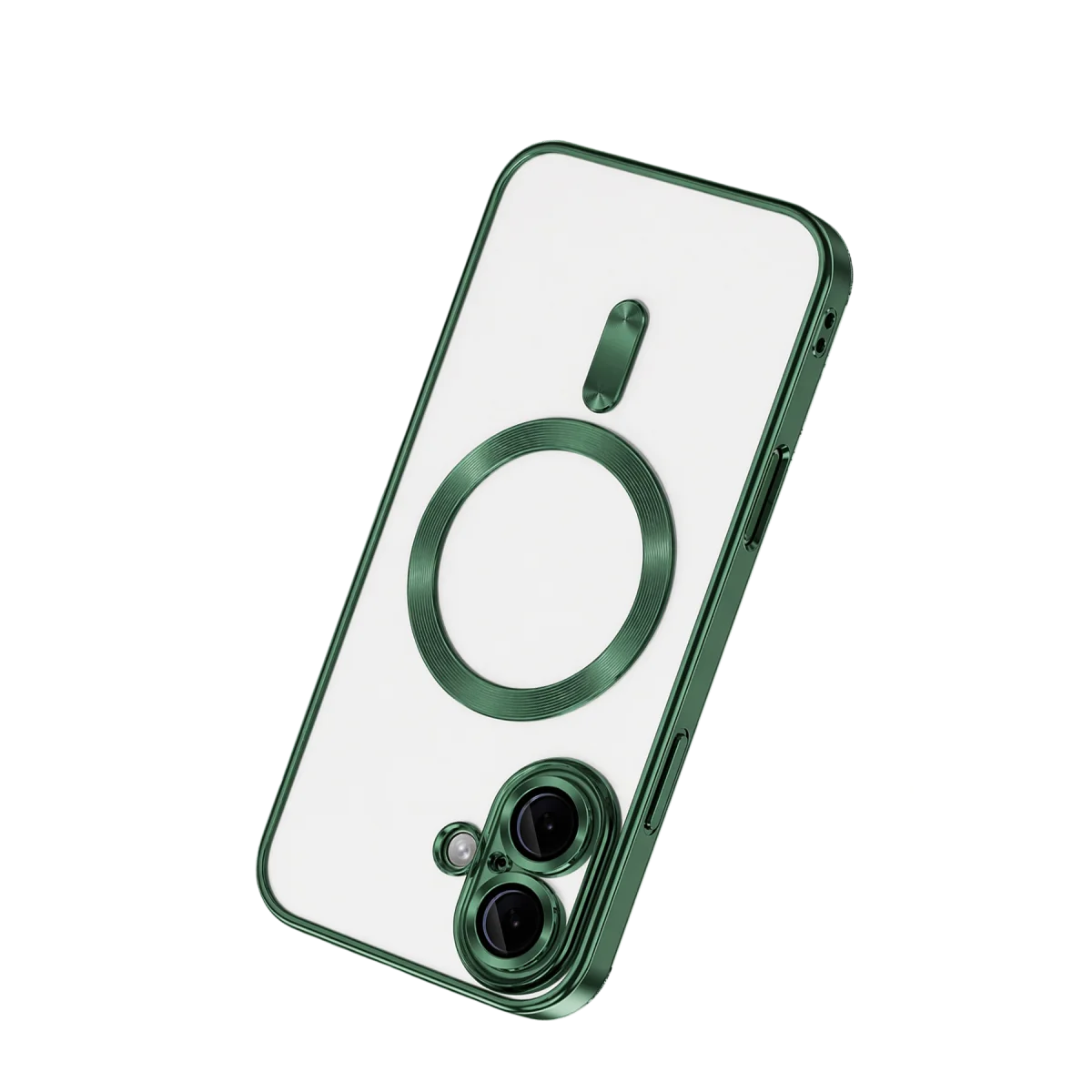 iPhone 16 Kross Magneticsafe Kapak - Koyu Yeşil, Şeffaf ve MagSafe Uyumlu