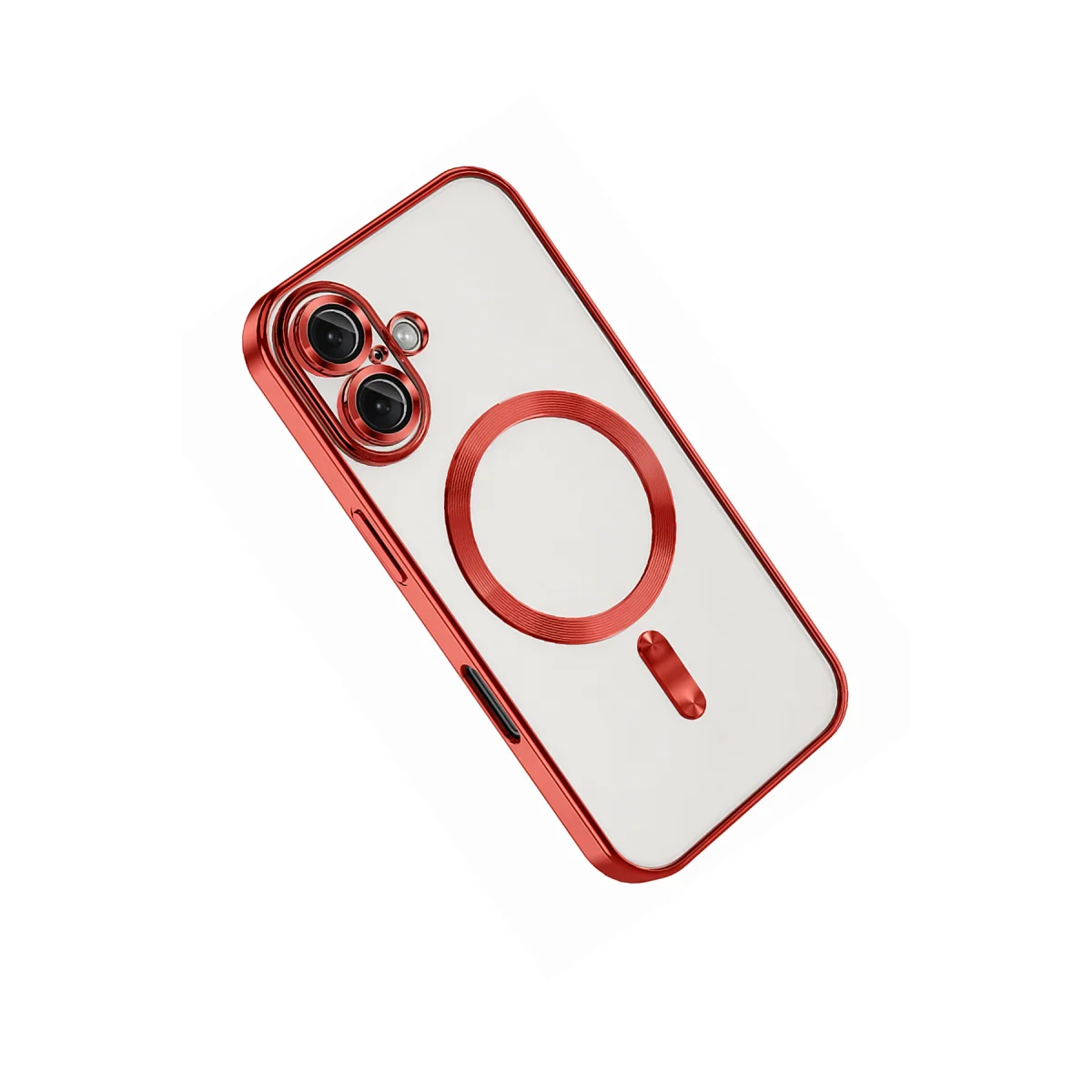 iPhone 16 Kross Magneticsafe Kırmızı Şeffaf Kapak - MagSafe Uyumlu Korumalı Kılıf