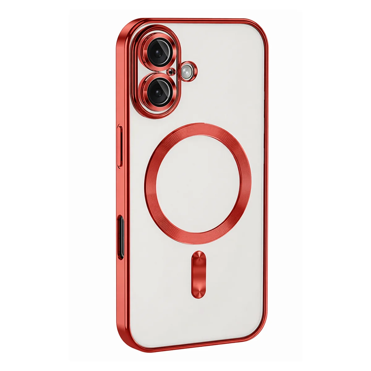 iPhone 16 Kross Magneticsafe Kırmızı Şeffaf Kapak - MagSafe Uyumlu Korumalı Kılıf
