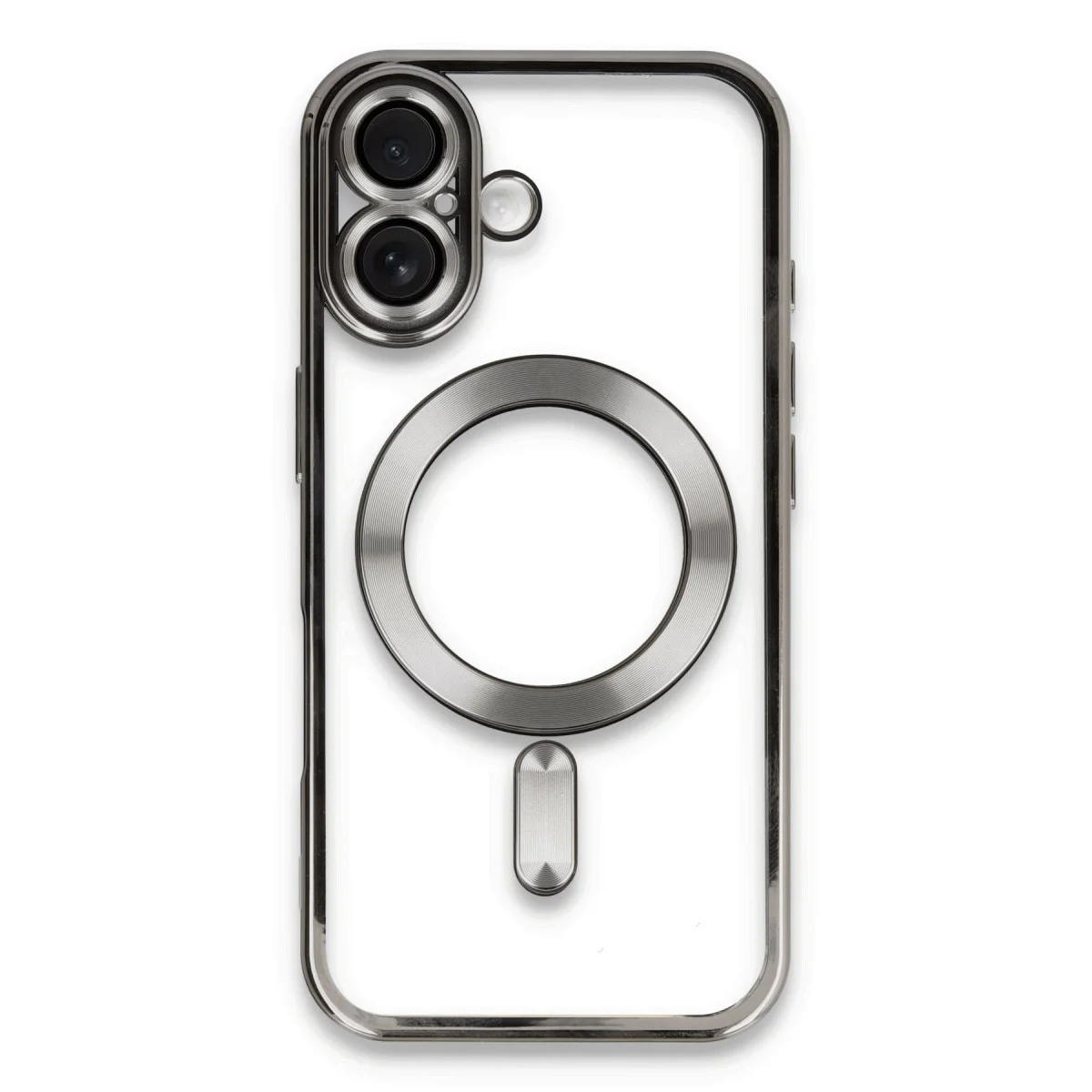 iPhone 16 Kross Magneticsafe Kapak - Titan Gri (Ultra Şeffaf ve Güçlü Manyetik Bağlantı)