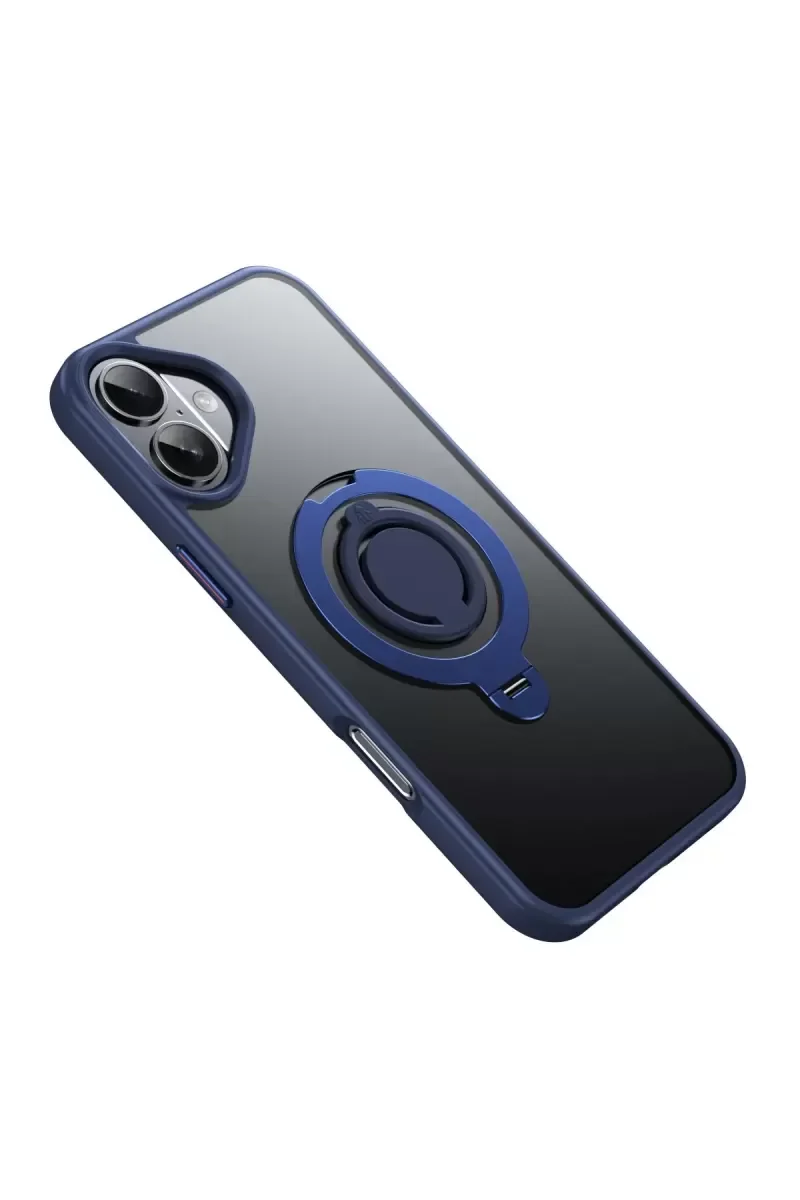 iPhone 16 Plus ile Uyumlu Avatar 360° Dönen Magsafe Kılıf - Lacivert