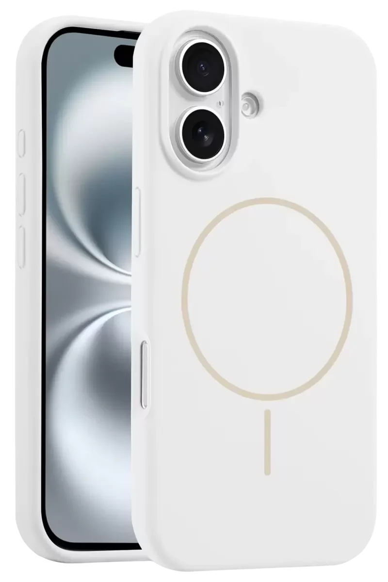 iPhone 16 Plus ile Uyumlu Magsafe Kapak Kılıf - Beyaz