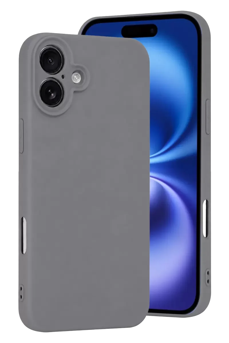 iPhone 16 Plus ile Uyumlu First Silikon Kılıf - Gri, Ultra İnce ve Şık Koruma