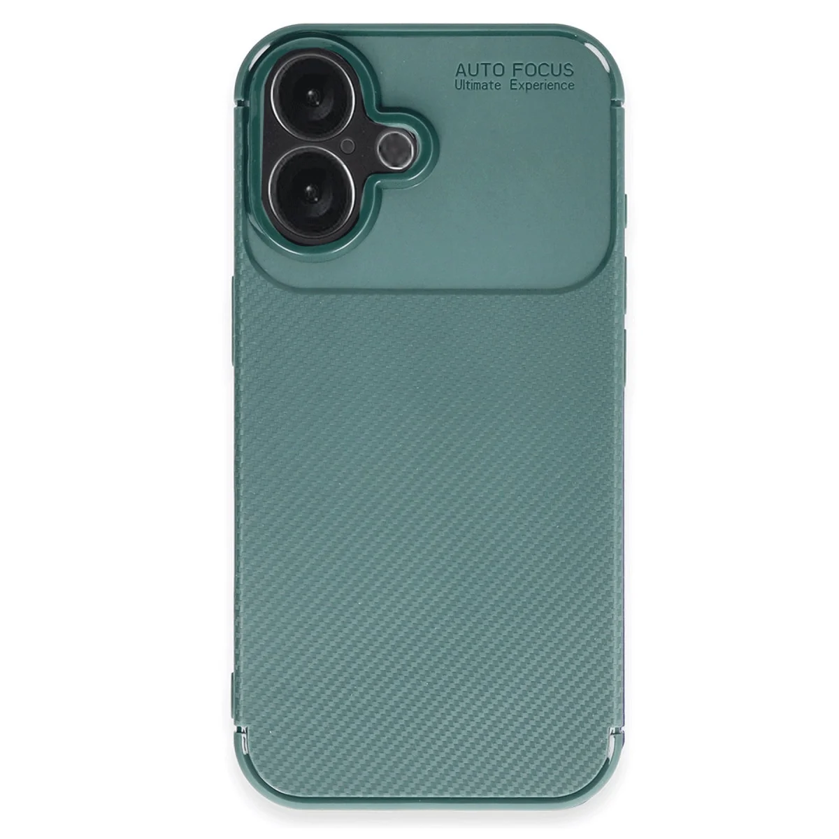 iPhone 16 Plus Karbon Kılıf Auto Focus - Koyu Yeşil, Maksimum Koruma ve Estetik