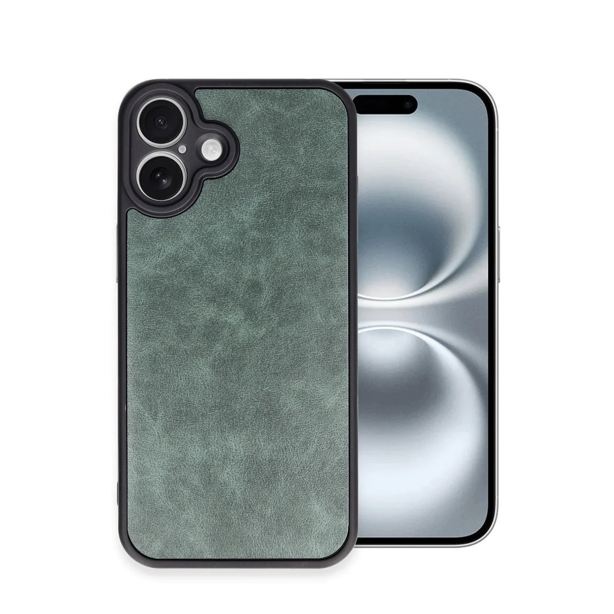 iPhone 16 Plus Kılıf Aras Deri Kapak - Koyu Yeşil | Premium Deri Kılıf