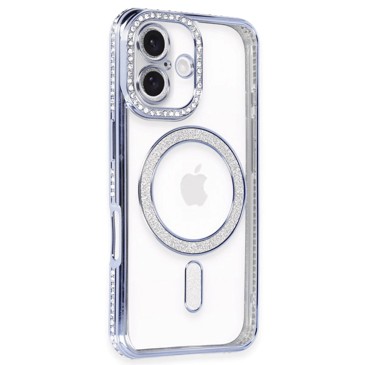 iPhone 16 Plus Kılıf Joke Simli Magneticsafe Mavi - Şık ve Korumalı