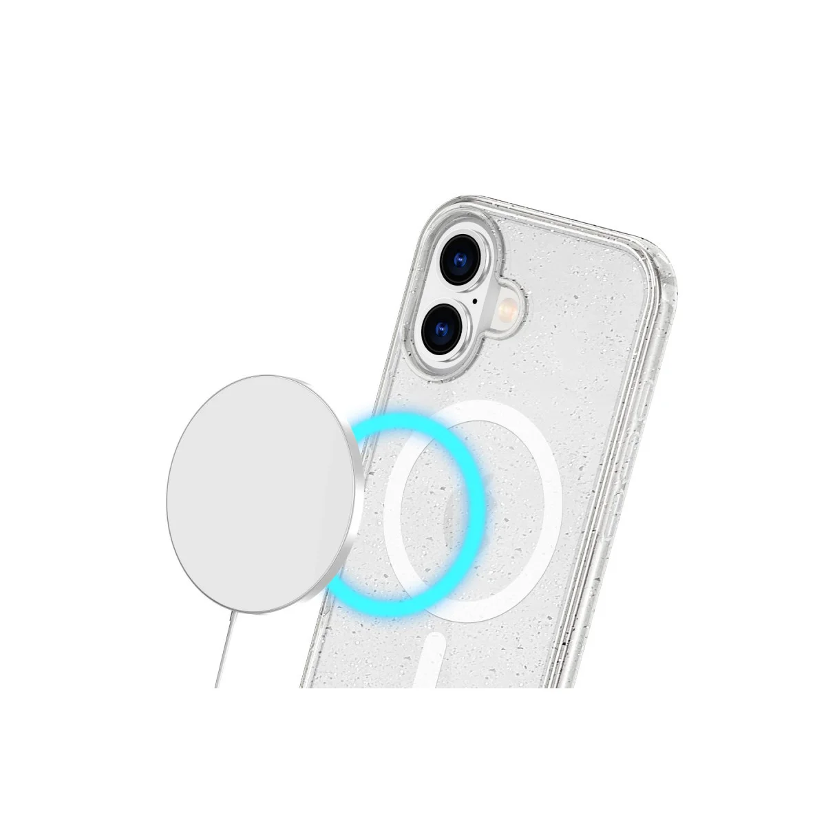 iPhone 16 Plus MagSafe Kılıf - Turuncu Star Tasarım ve Parlak Cep Telefonu Kılıfı
