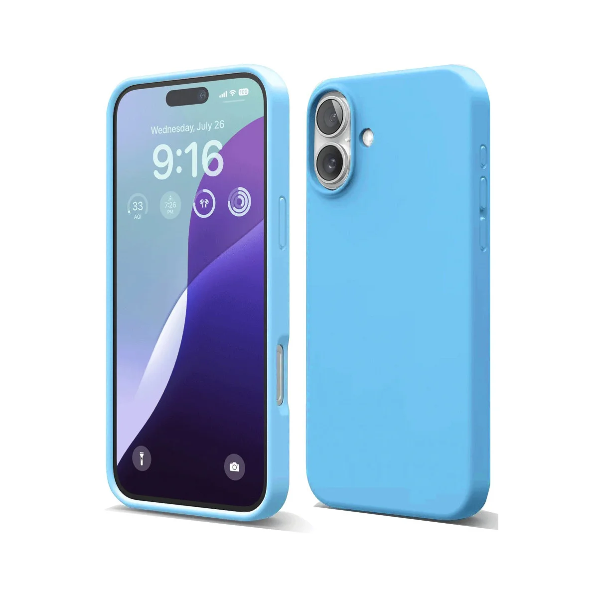 iPhone 16 Plus Nano İçi Kadife Silikon Kılıf - Mavi